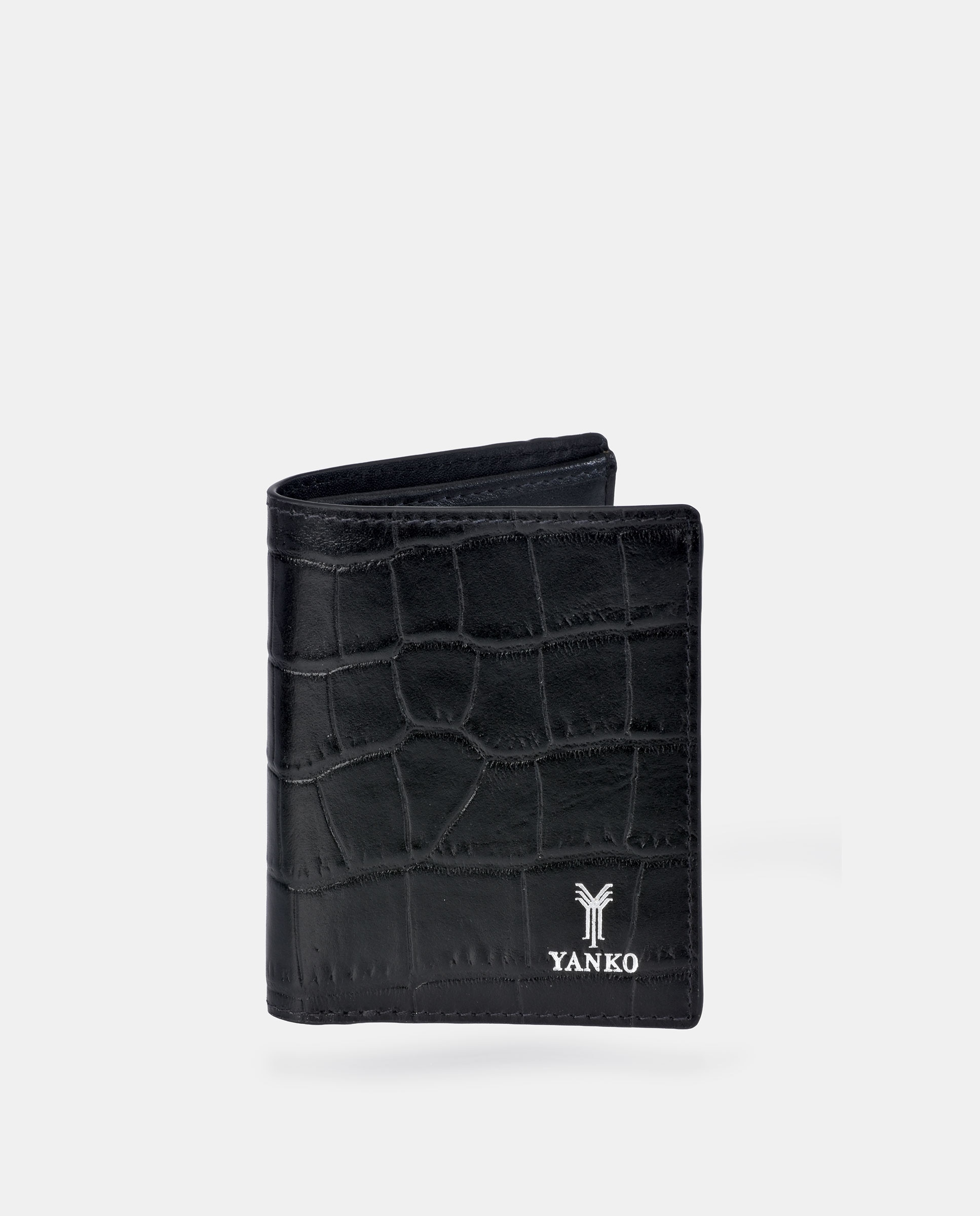 Imagen 0 de Cartera compacta en piel de hombre Negro