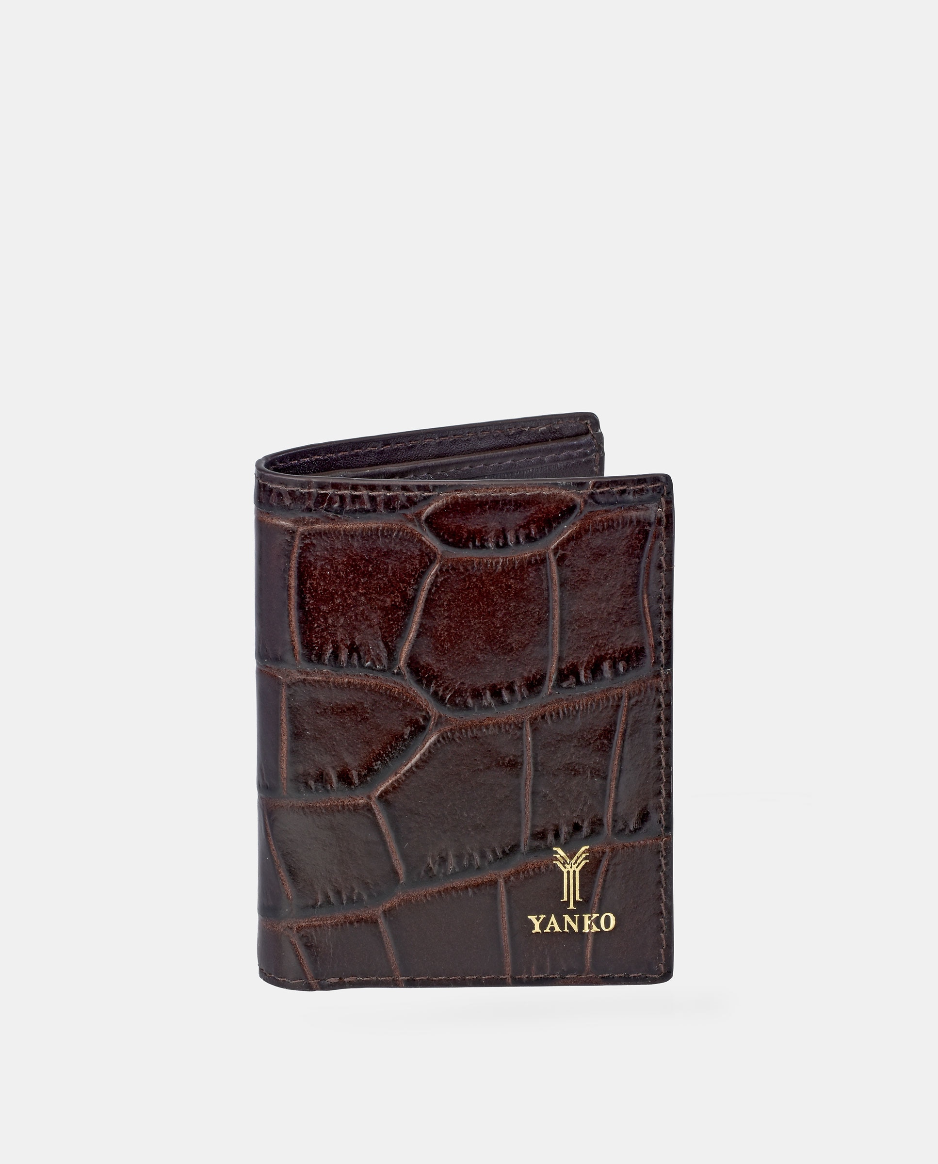 Cartera compacta en piel de hombre - Yanko - Marrón Marrón-1