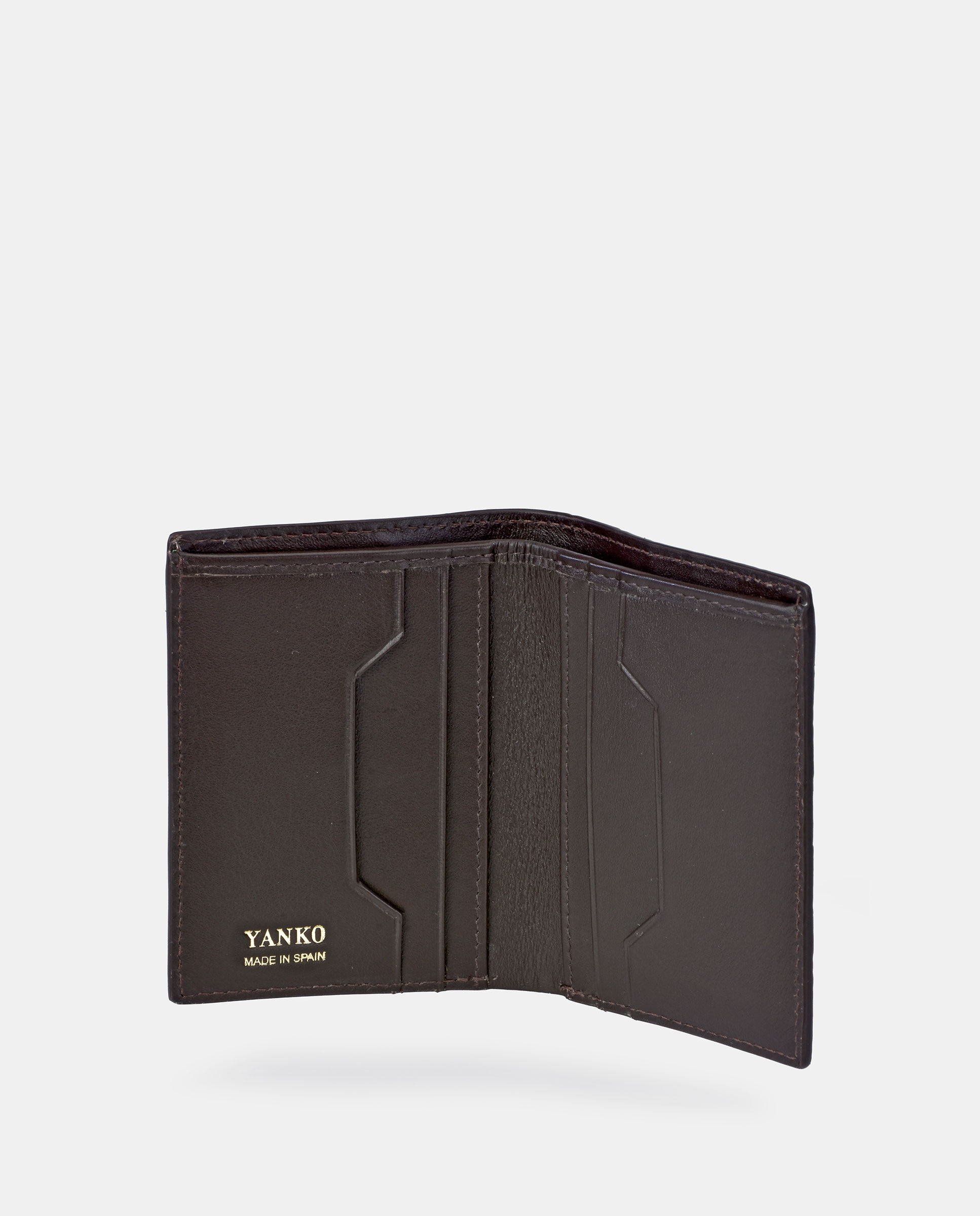 Cartera compacta en piel de hombre - Yanko - Marrón Marrón-3