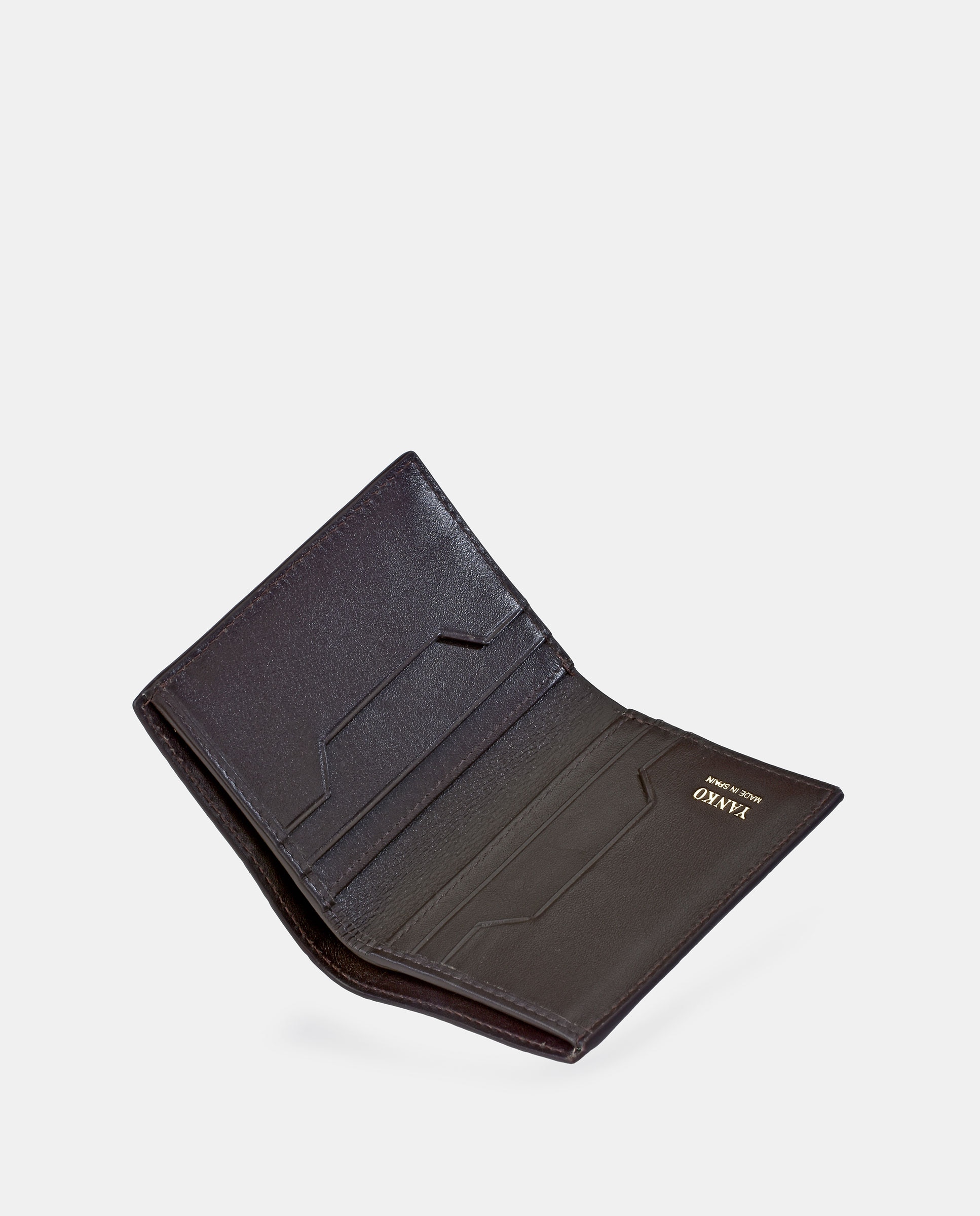 Cartera compacta en piel de hombre - Yanko - Marrón Marrón-4