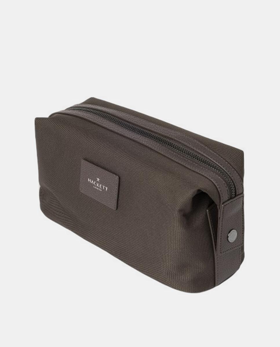 Nécessaire de Viagem com Detalhes em Pele e Logótipo Castanho-3