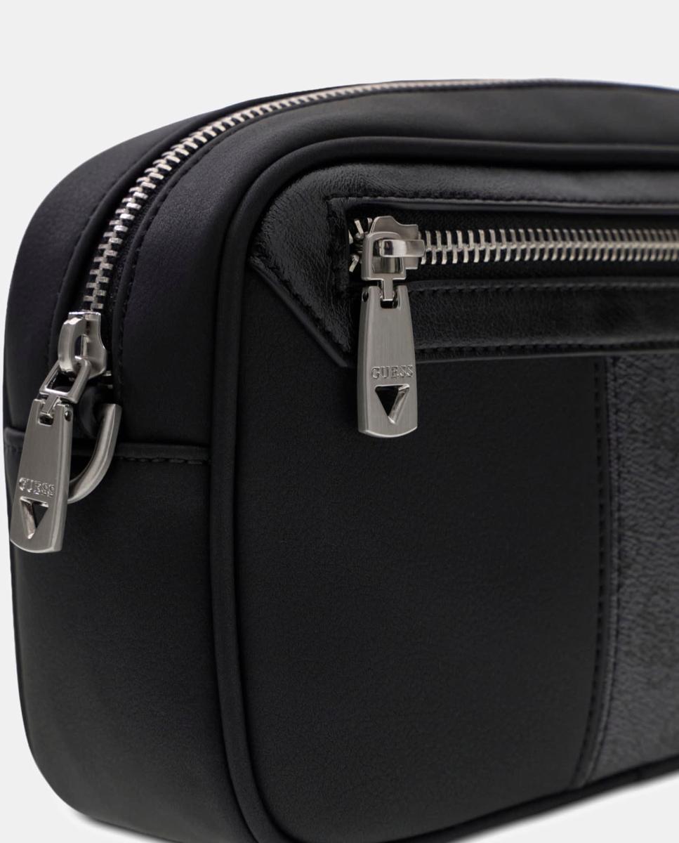 Neceser de hombre compacto de formato horizontal con cierre superior - Guess - Negro Negro-3