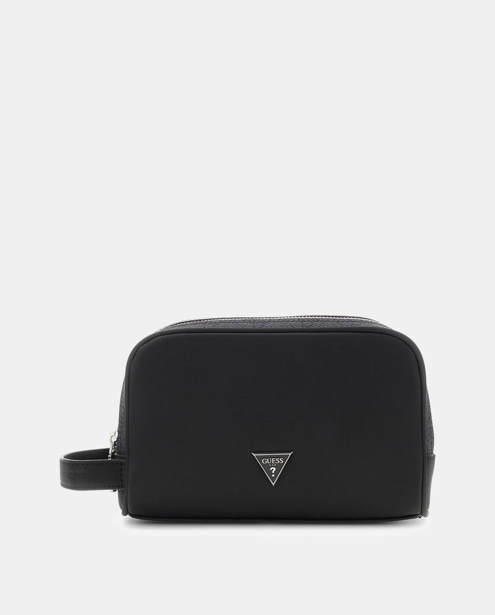 Neceser de hombre compacto de formato horizontal con cierre superior - Guess - Negro Negro-1