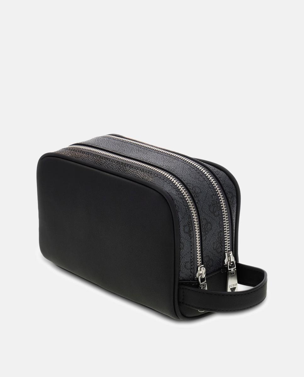 Neceser de hombre compacto de formato horizontal con cierre superior - Guess - Negro Negro-2