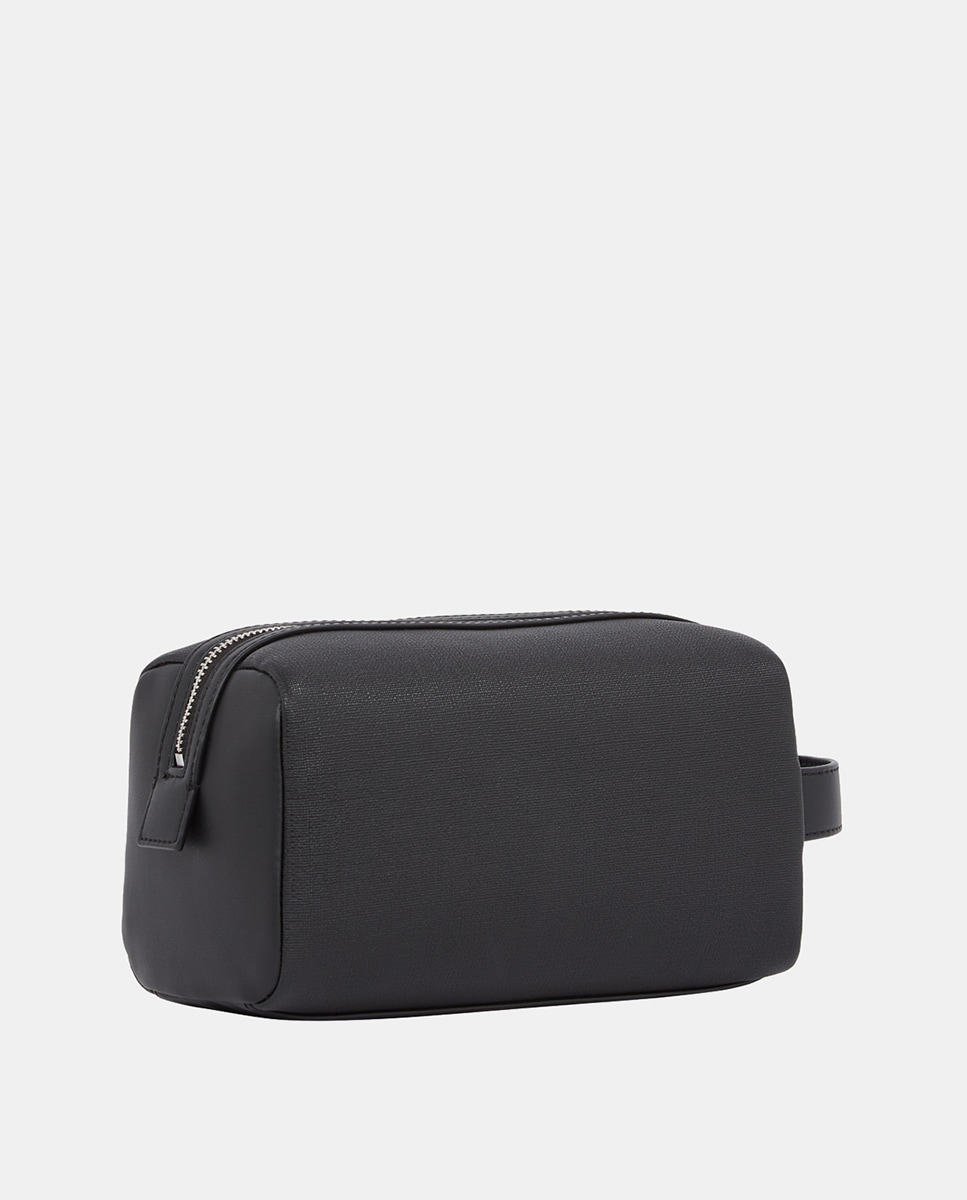 Nécessaire em Ecopele com Desenho de Logótipo à Frente Preto-2