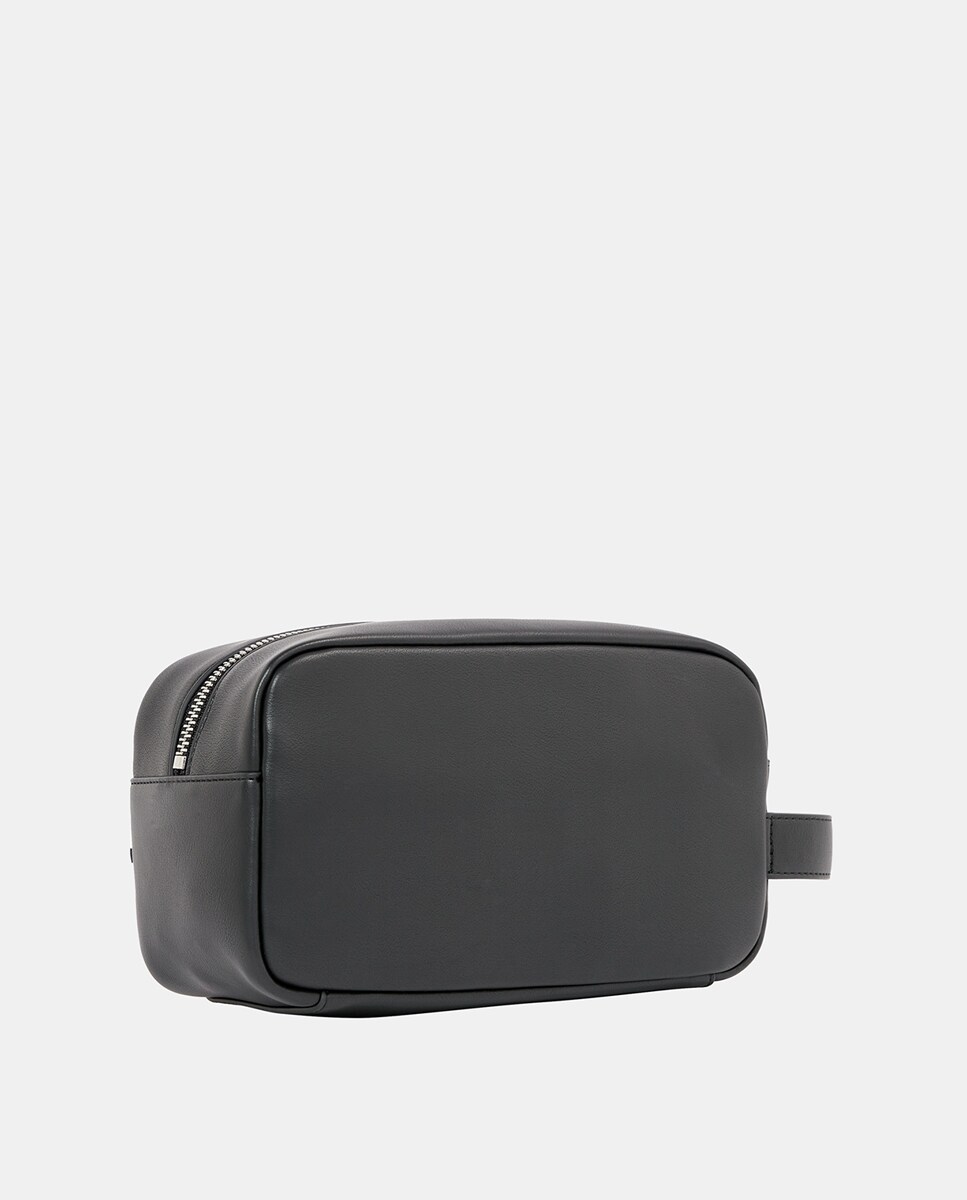 Nécessaire em Ecopele com Desenho de Logótipo à Frente Preto-2