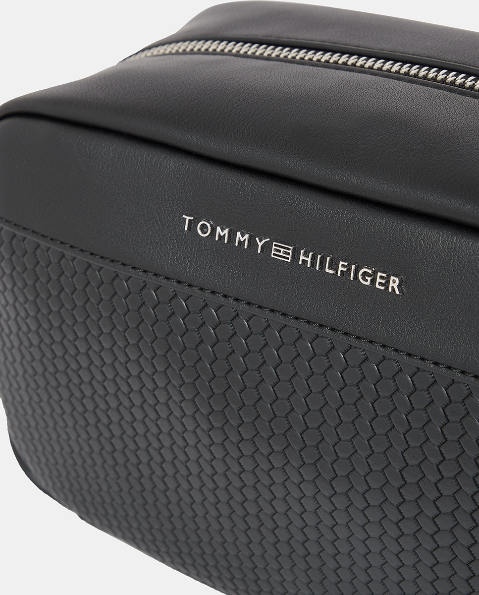 Nécessaire em Ecopele com Desenho de Logótipo à Frente Preto-3