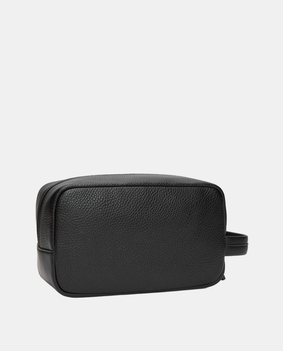 Nécessaire em Ecopele com Desenho de Logótipo à Frente Preto-3