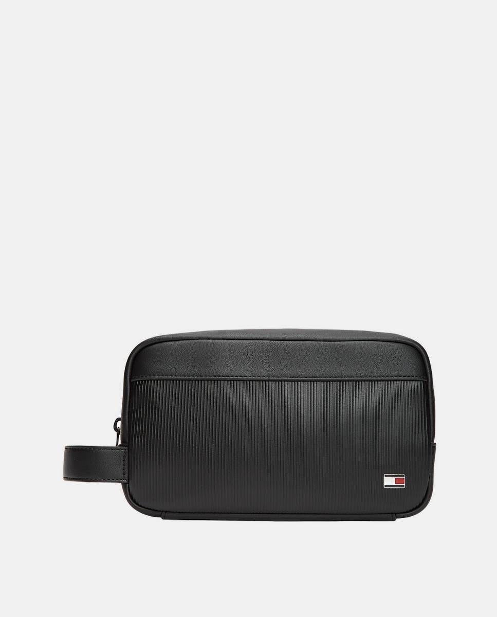 Nécessaire em Ecopele com Desenho de Logótipo à Frente Preto-1