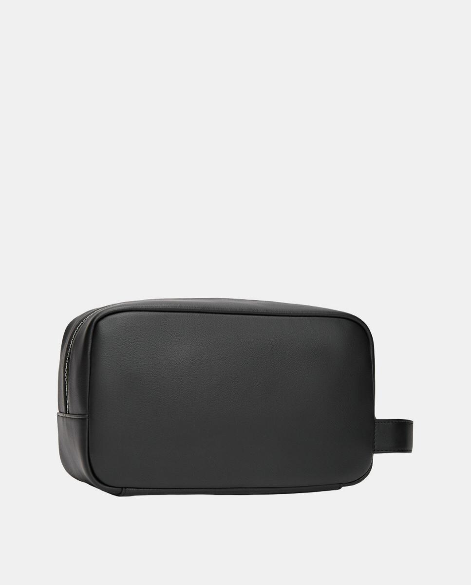 Nécessaire em Ecopele com Desenho de Logótipo à Frente Preto-3