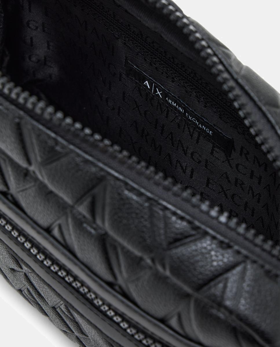 Nécessaire com Alça, Bolso Duplo e All Over Print de Logótipo Preto-4