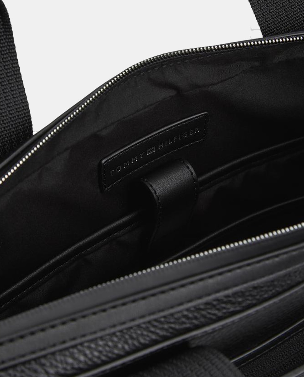 Mala em Ecopele com Alça de Tiracolo Ajustável e Logótipo à Frente Preto-4