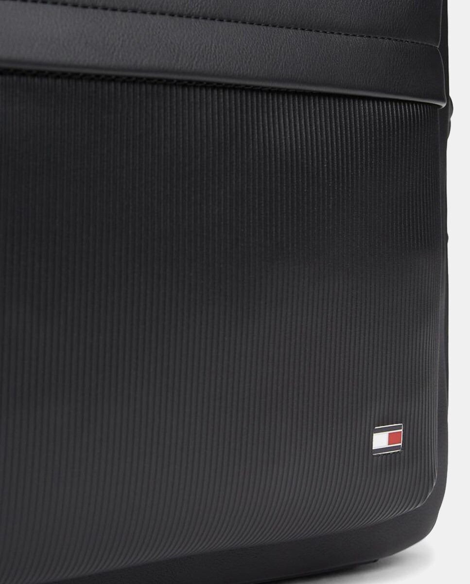 Mala em Ecopele com Alça de Tiracolo Ajustável e Logótipo à Frente Preto-2