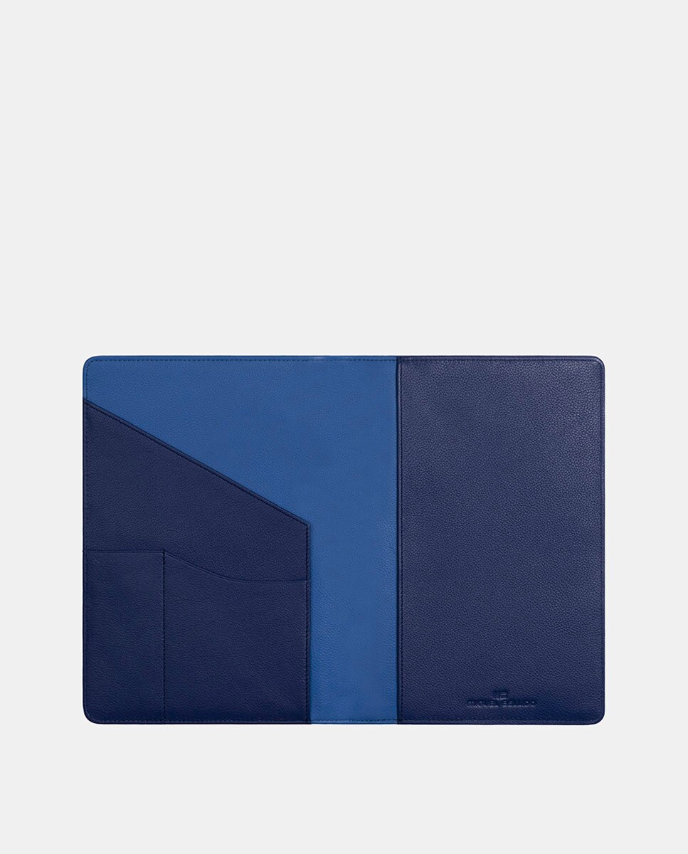Porta-Agenda em Pele Rematado com Logótipo Azul-3