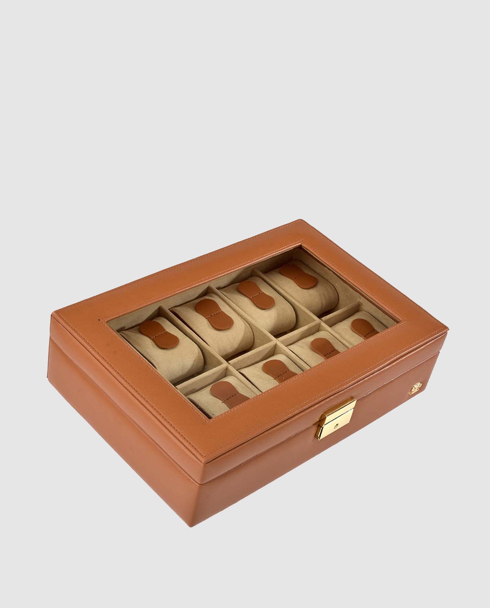 Porta-relógios Pierre Cardin castanho com fecho Castanho-1