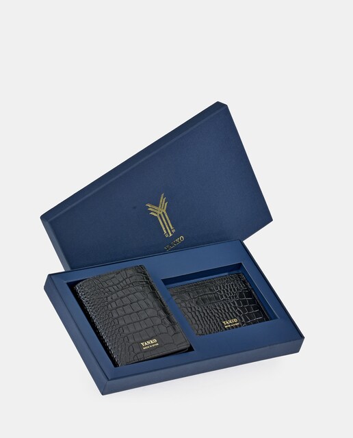 Imagen 0 de Estuche doble con cartera y tarjetero en piel