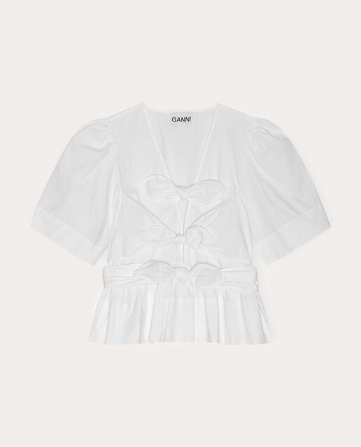 Blusa fruncida de algodón