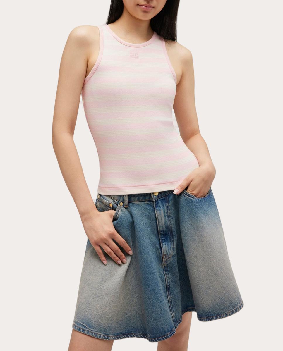 T-shirt de alças Rosa-3