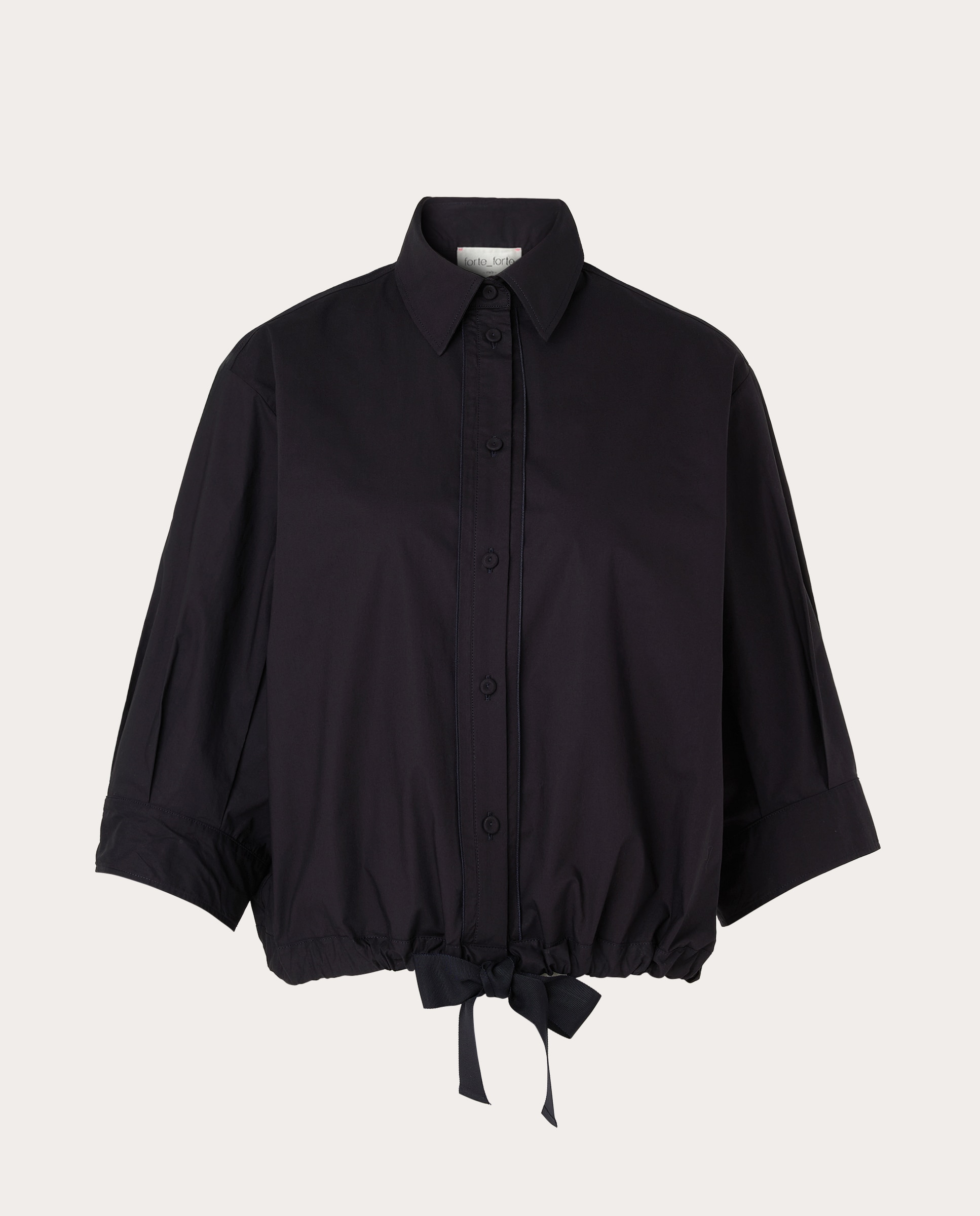 Camisa de algodão Preto-1