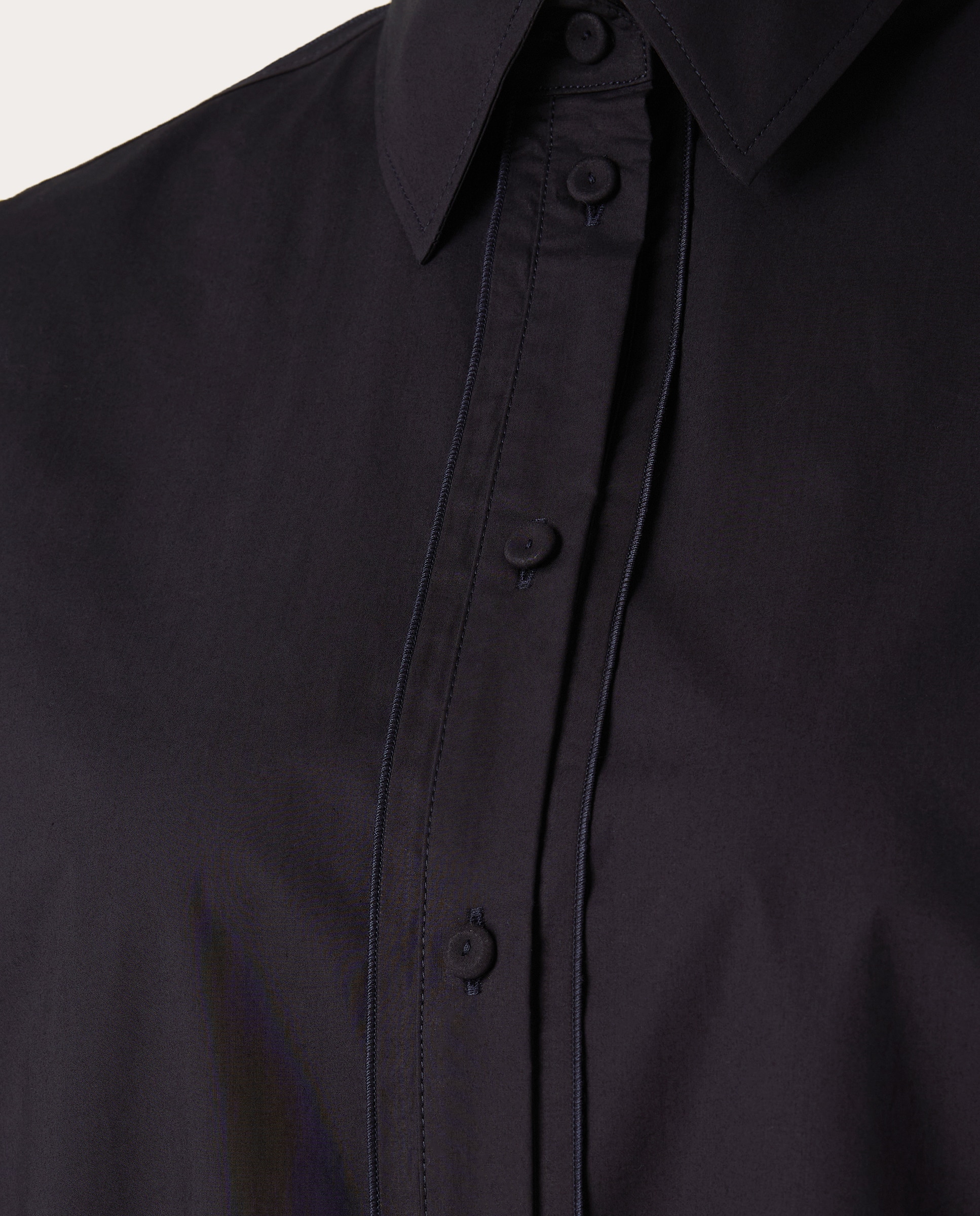 Camisa de algodão Preto-4