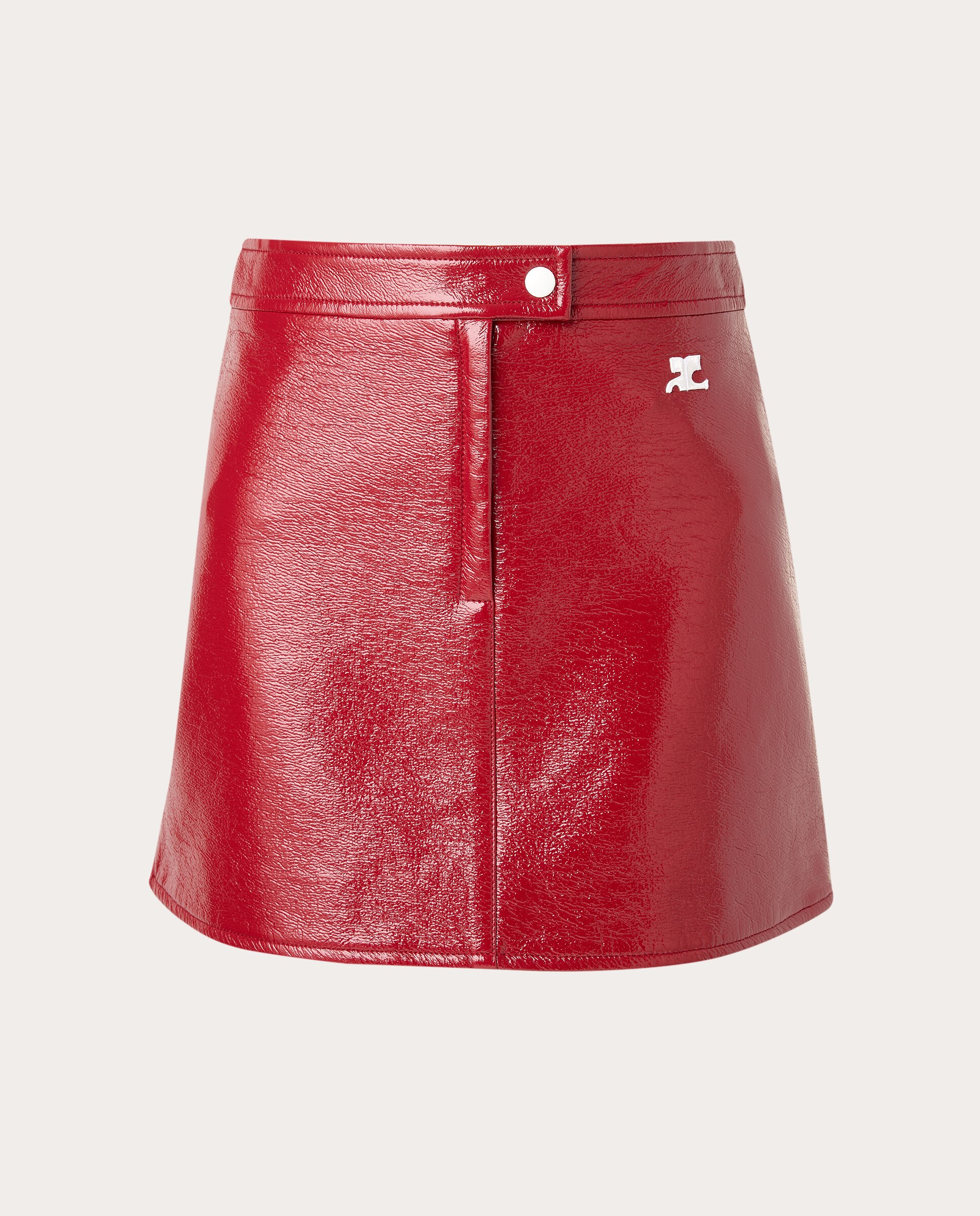 Falda corta de vinilo - Rojo Rojo-1