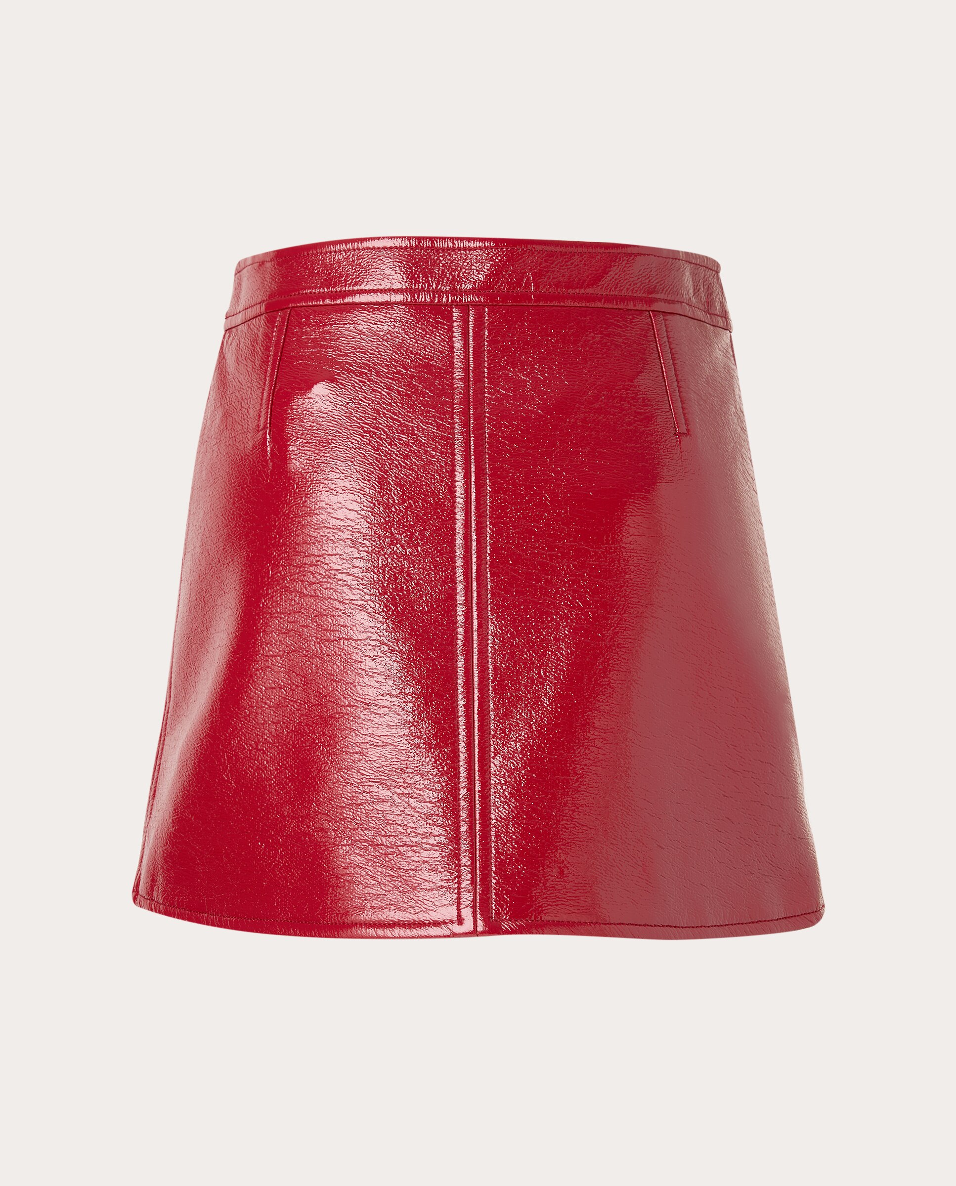 Falda corta de vinilo - Rojo Rojo-2