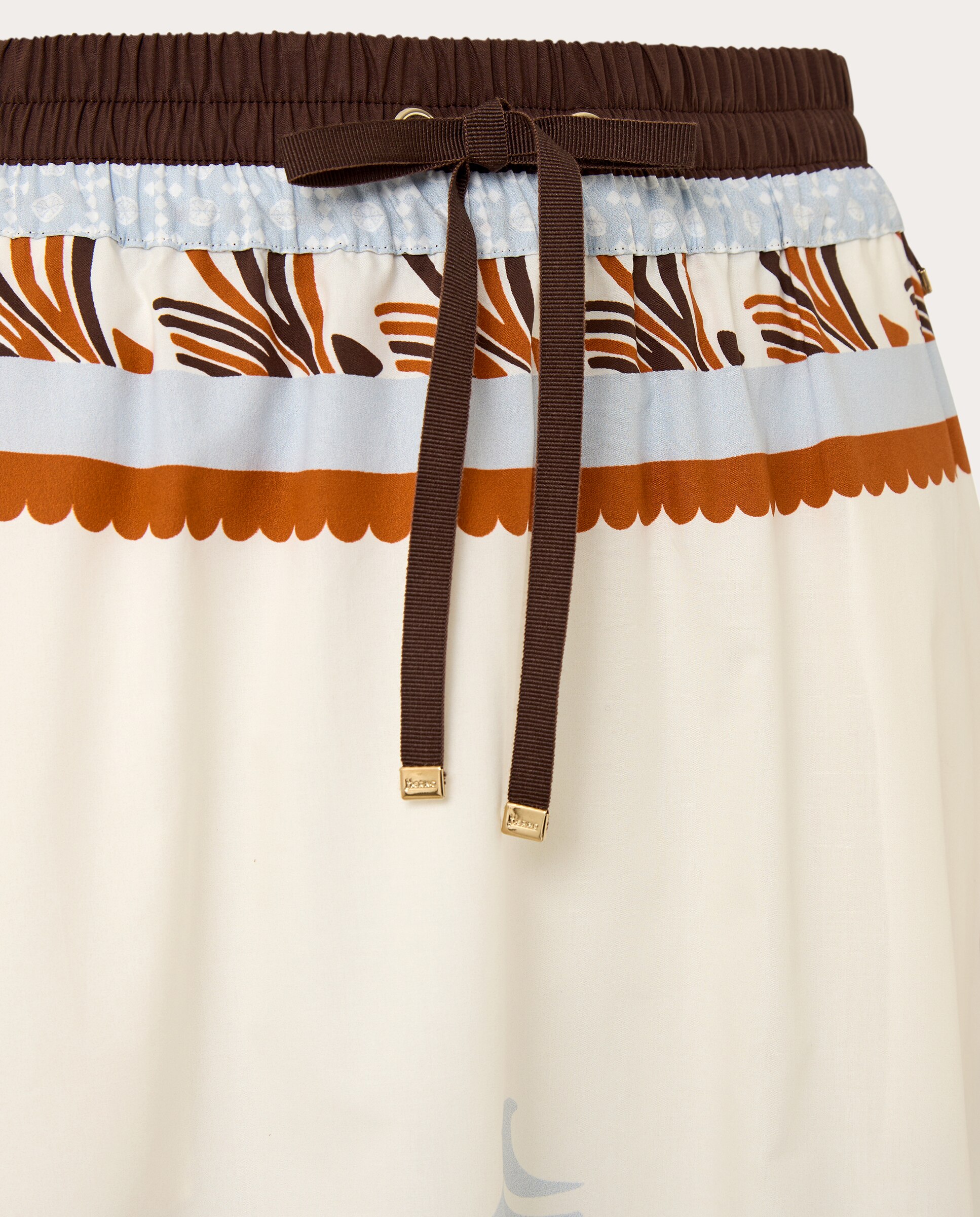 Saia midi de algodão Multicolor-3
