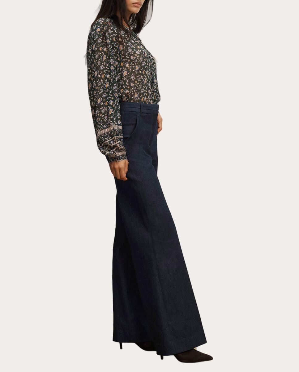 Calças Direitas Crue Azul-escuro-5