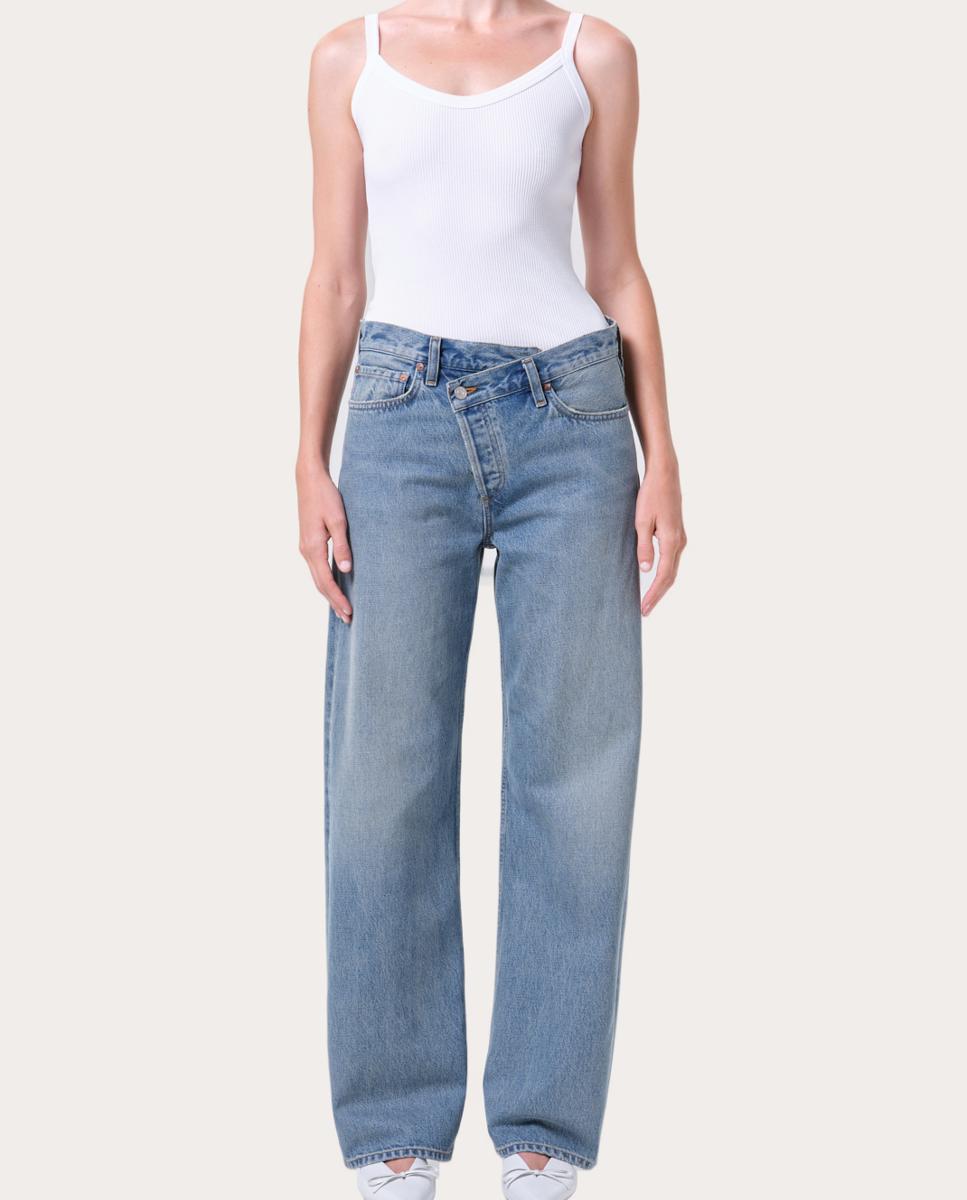 Jeans Straight Cruzadas Azul-5