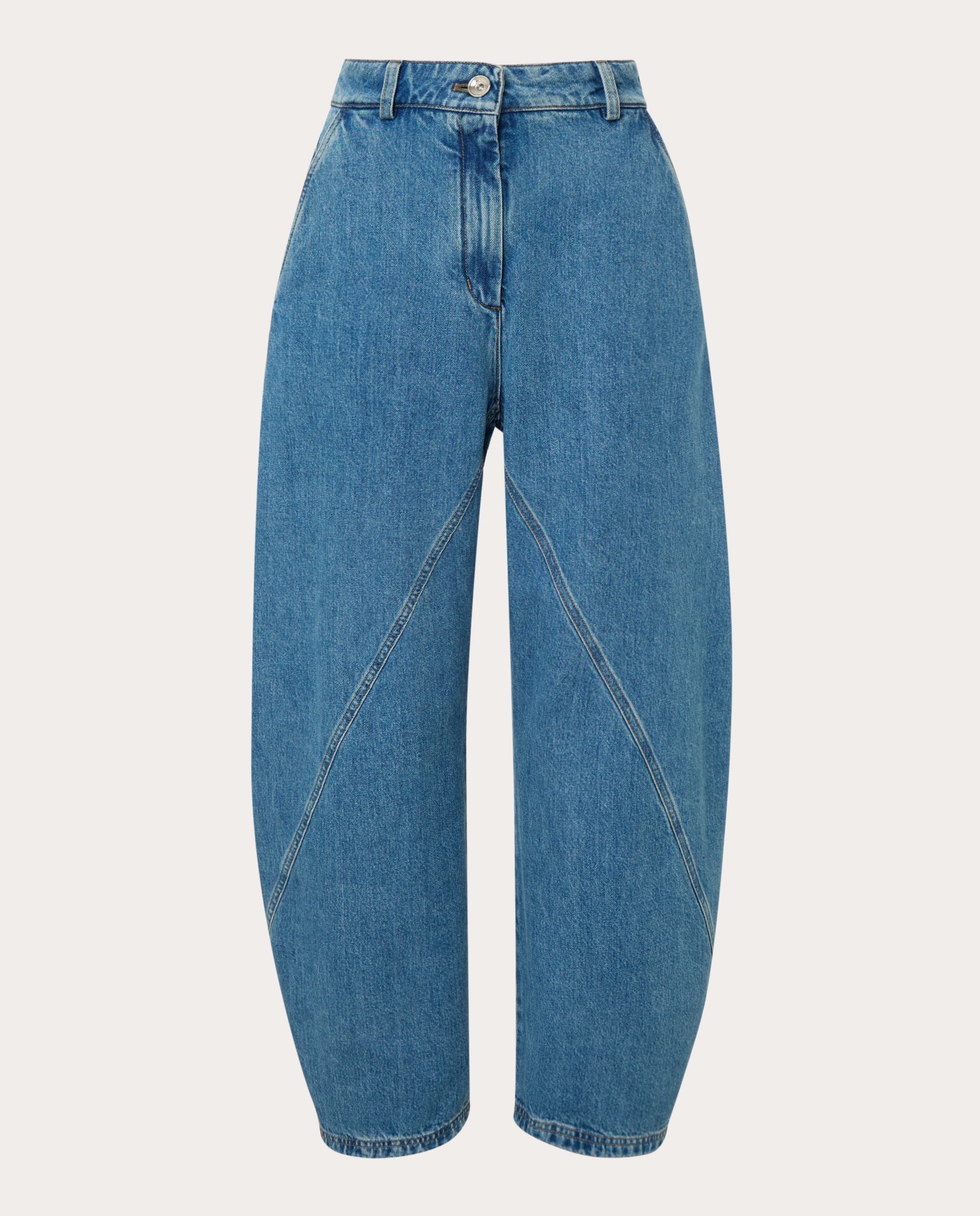 Jeans Straight de Algodão Azul-1