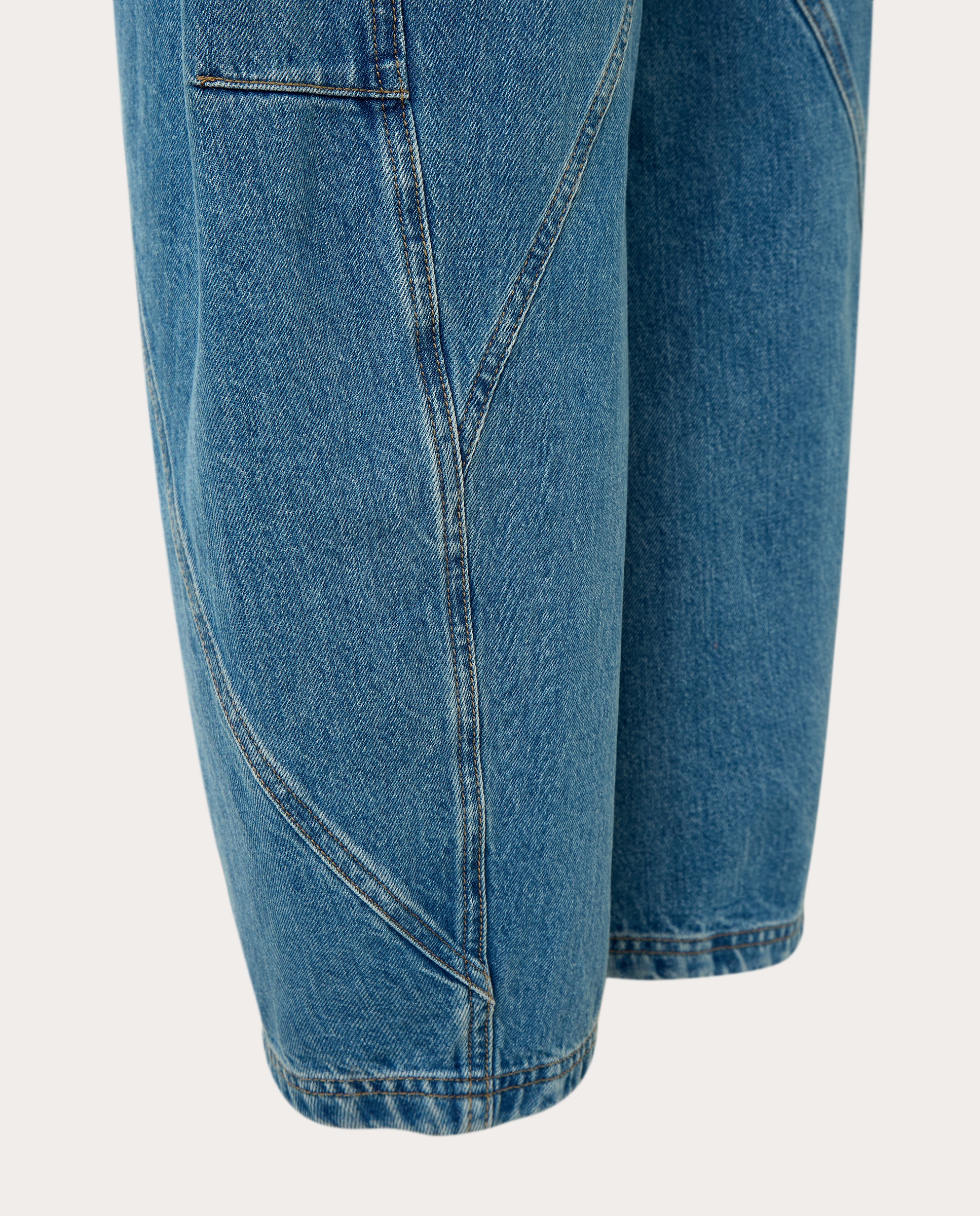 Jeans Straight de Algodão Azul-5