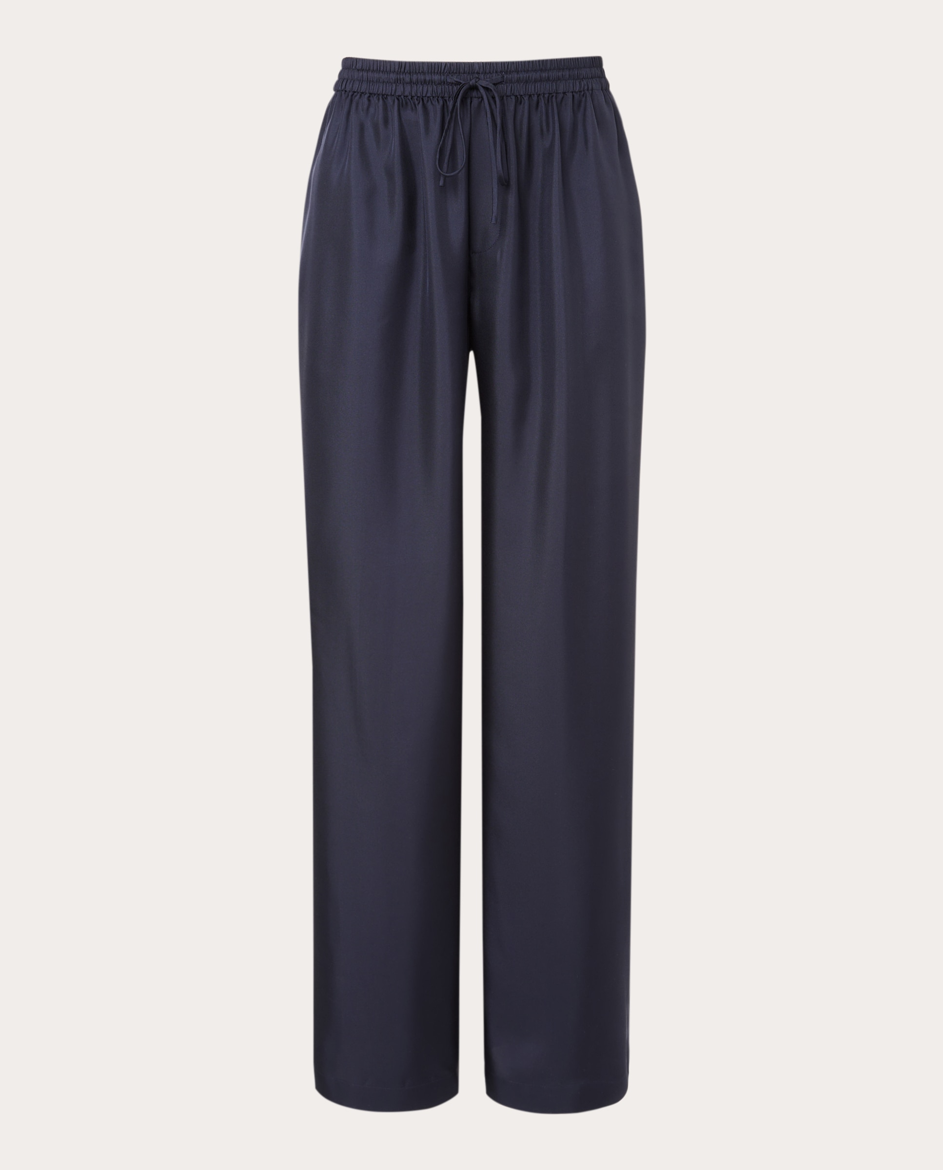 Imagen 0 de Pantalón recto de seda Azul marino