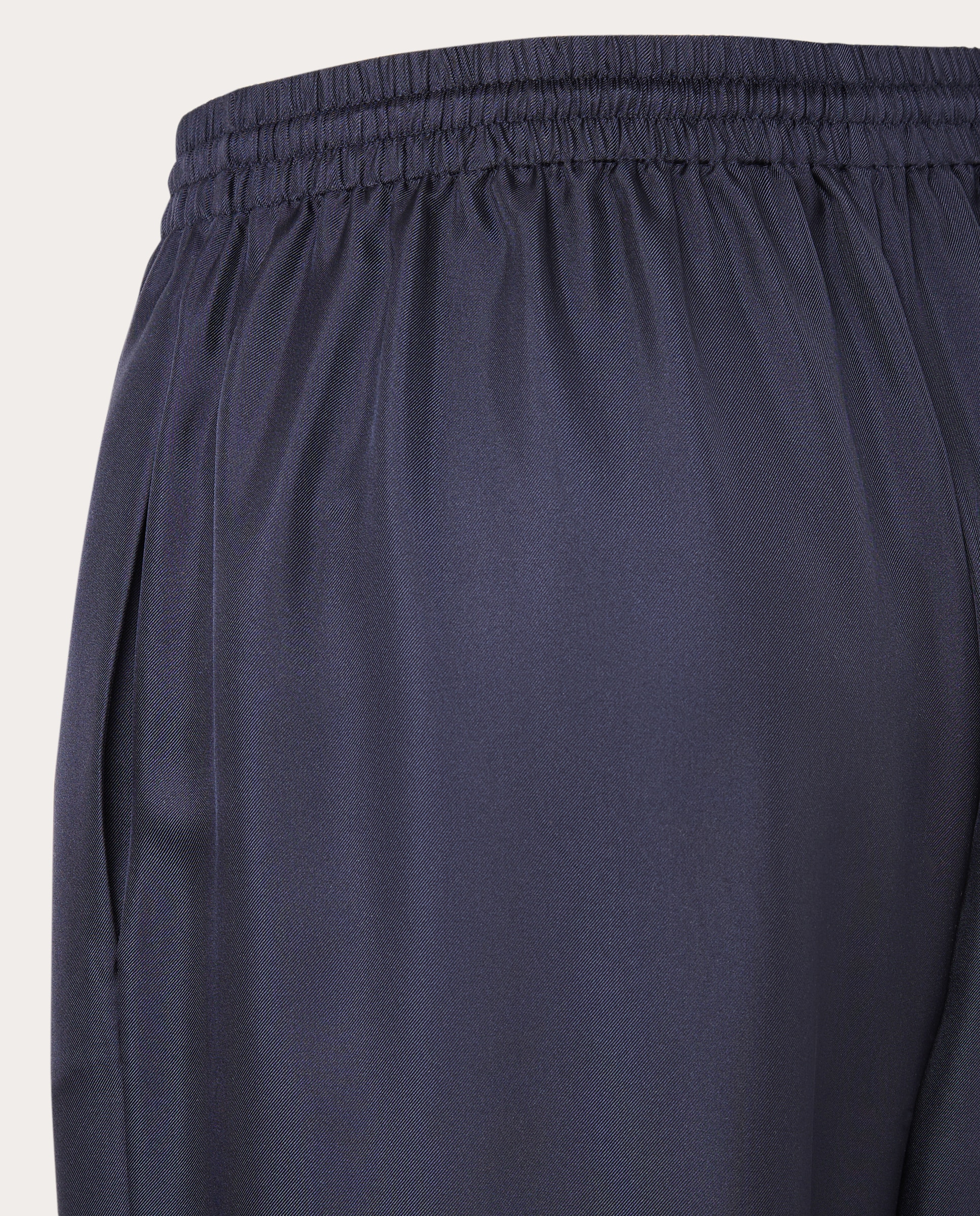 Pantalón recto de seda - Azul marino Azul marino-4