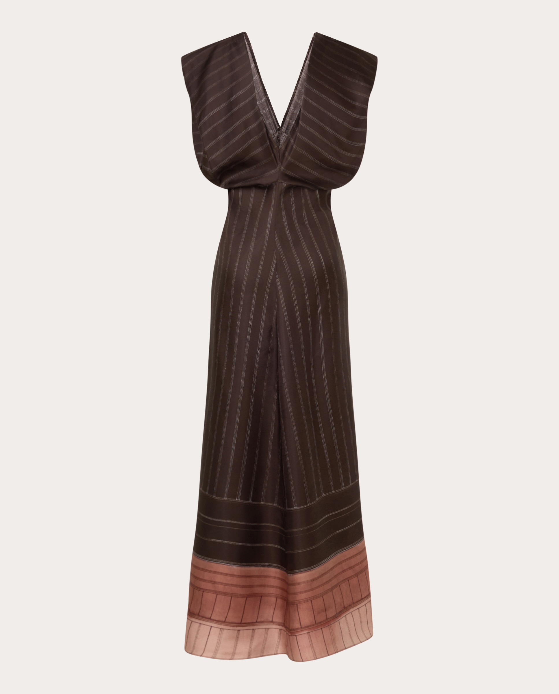 Vestido Comprido de Seda Castanho-2