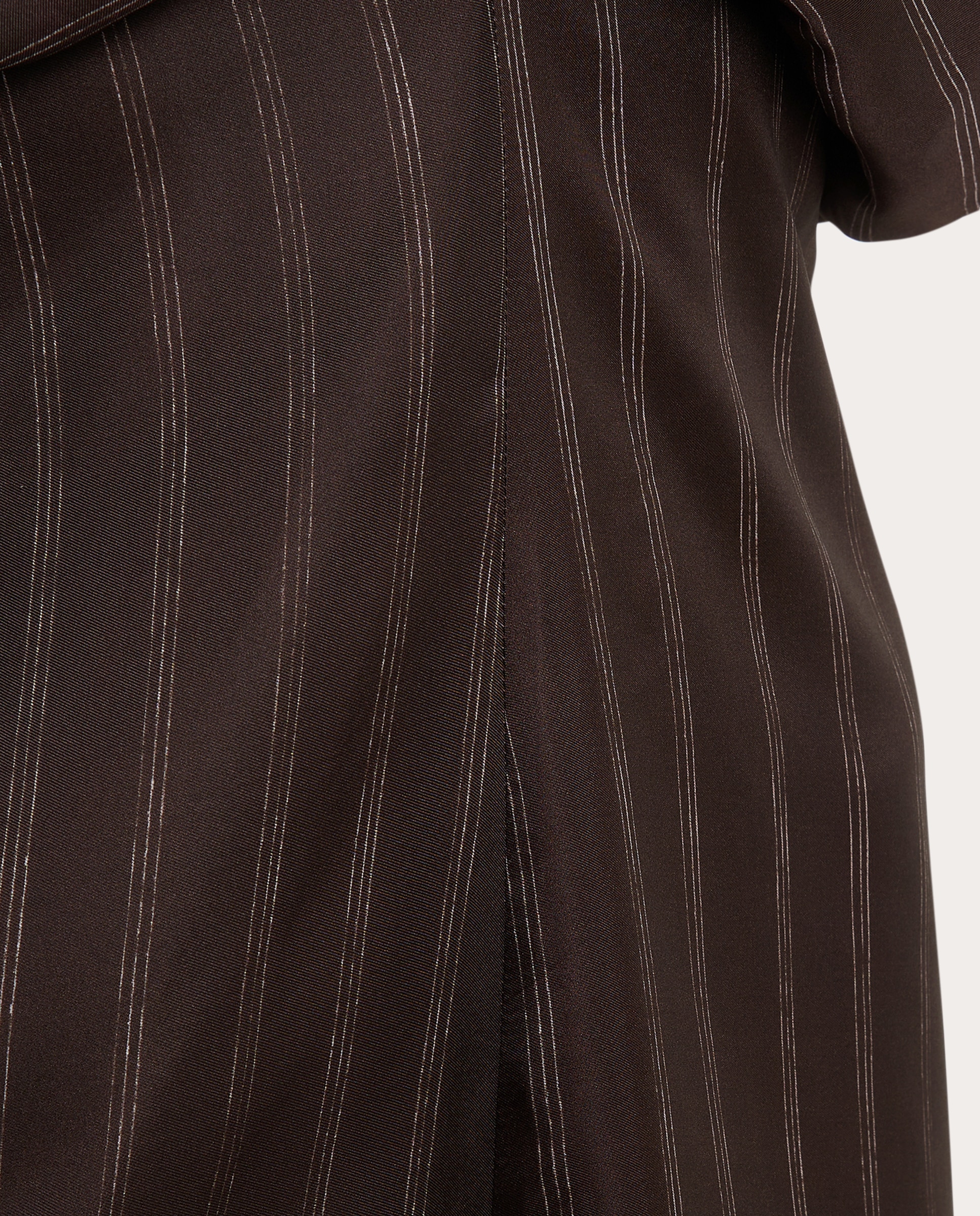 Vestido Comprido de Seda Castanho-5
