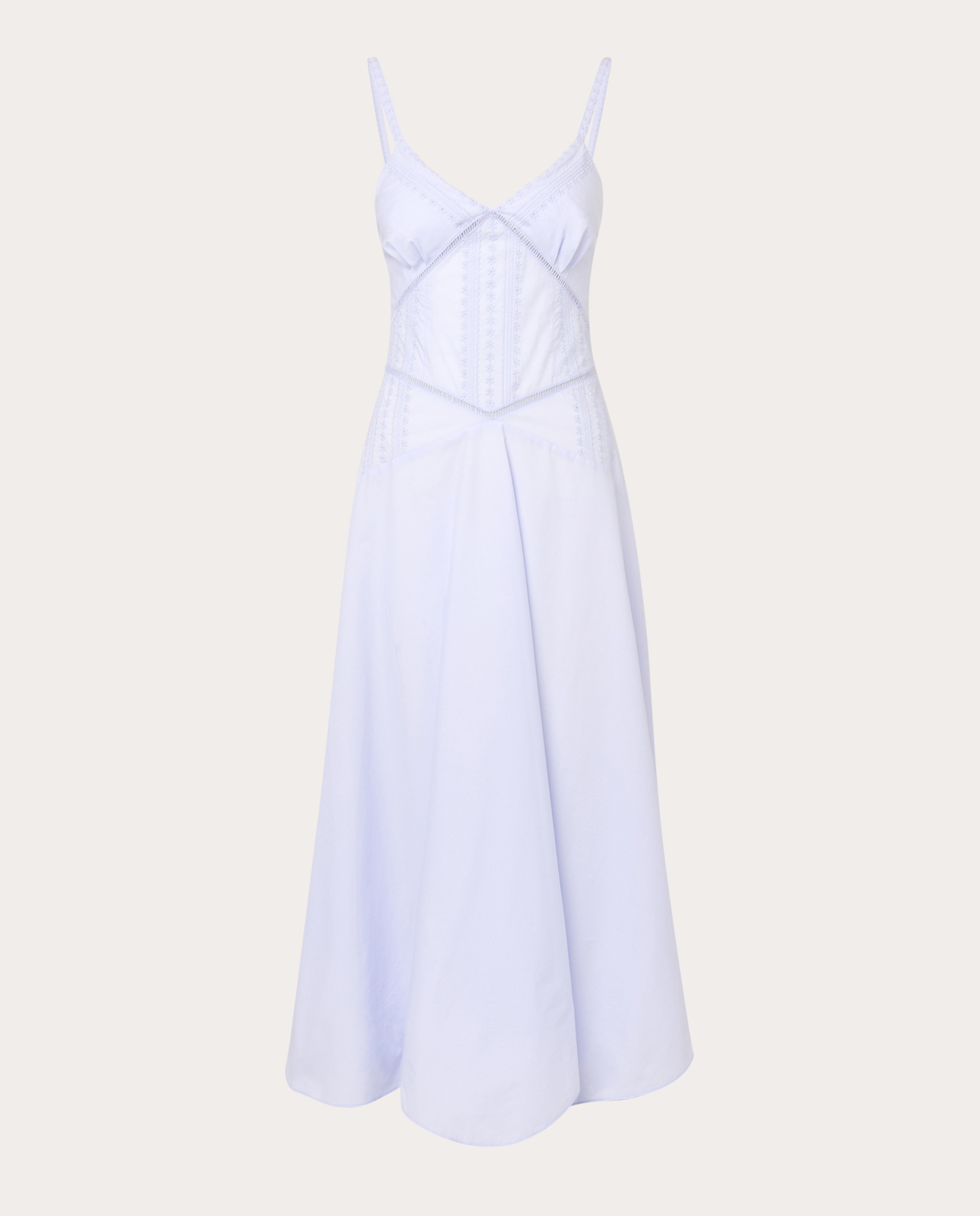 Vestido comprido de algodão Azul-claro-1