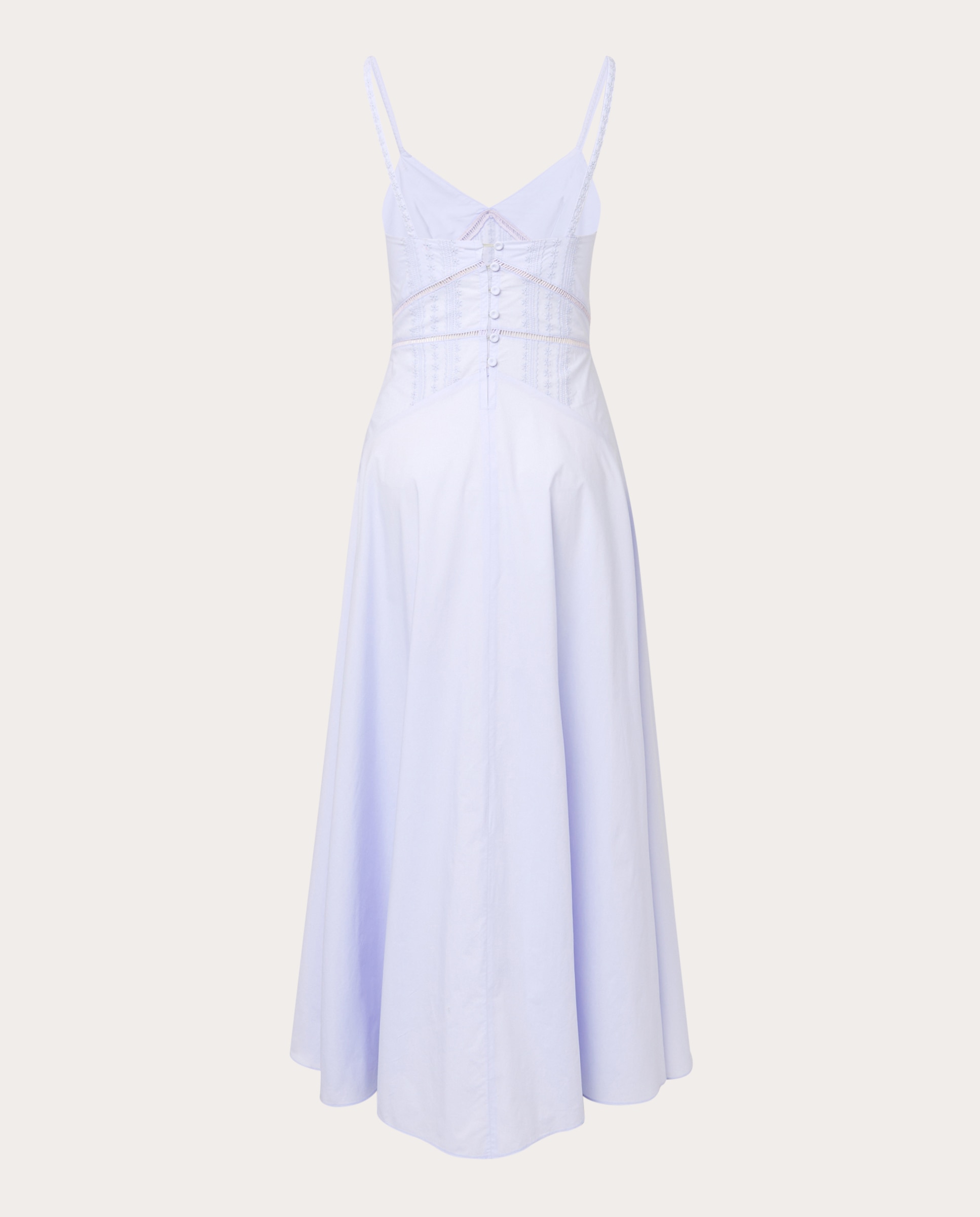 Vestido comprido de algodão Azul-claro-2