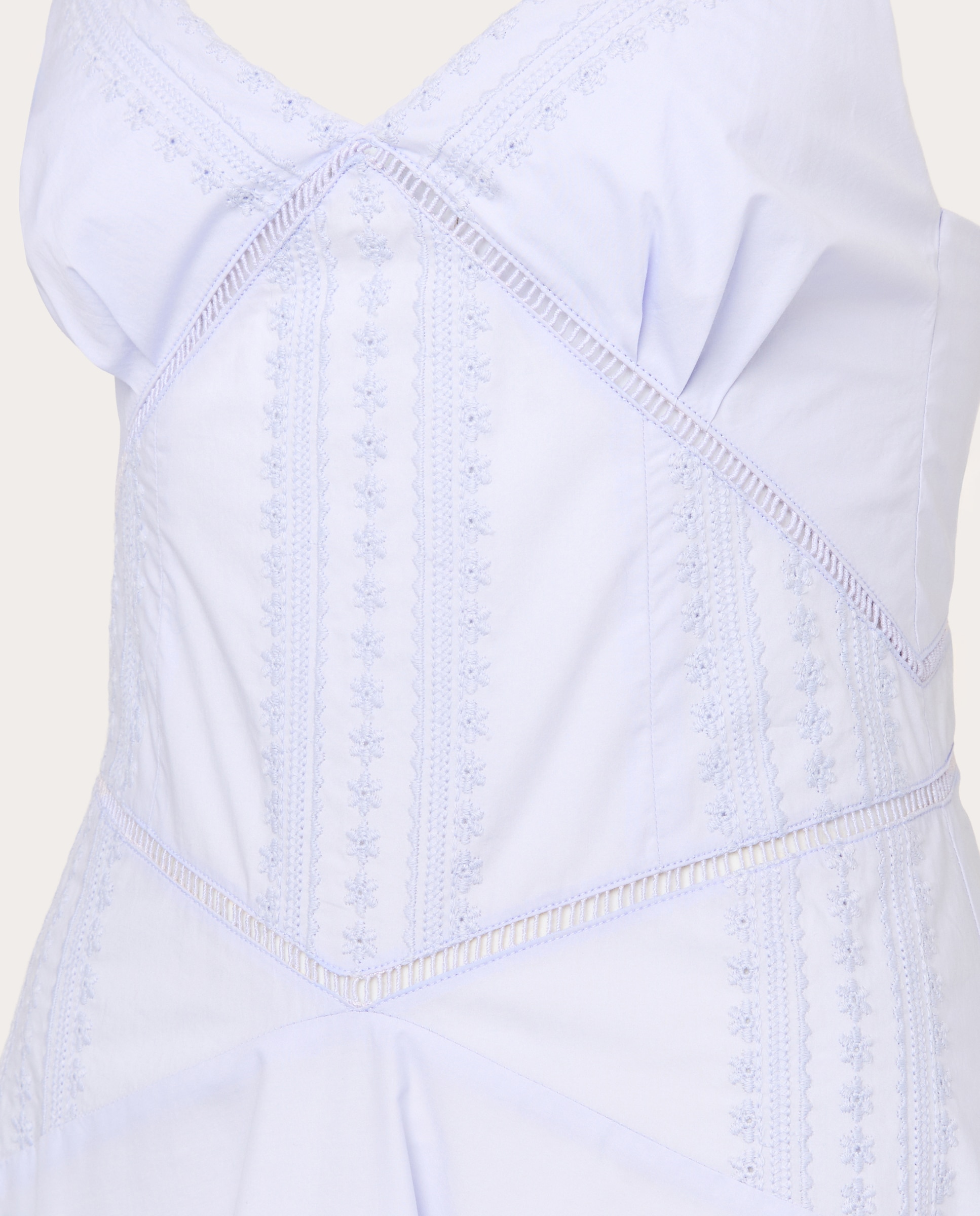 Vestido comprido de algodão Azul-claro-3