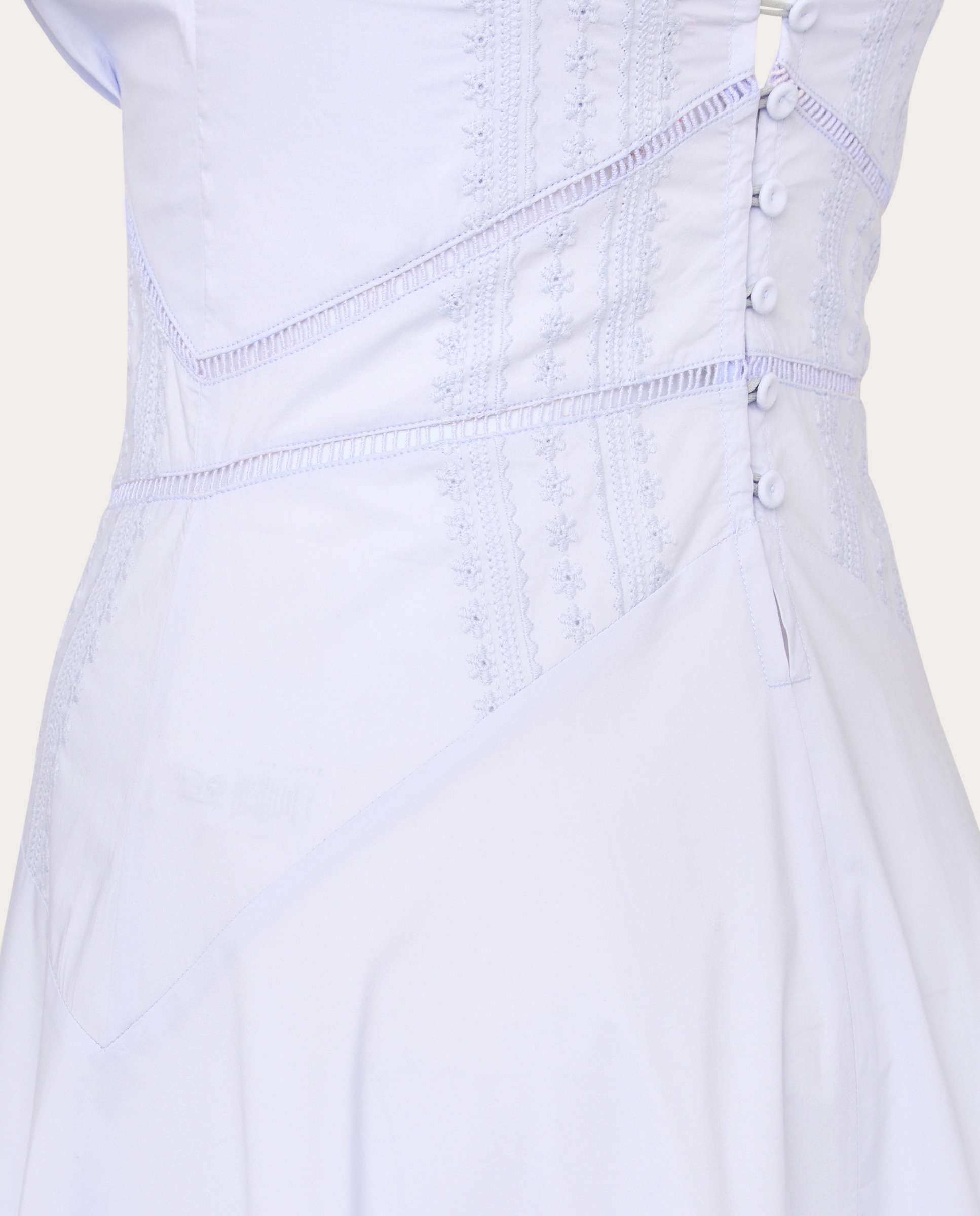 Vestido comprido de algodão Azul-claro-5
