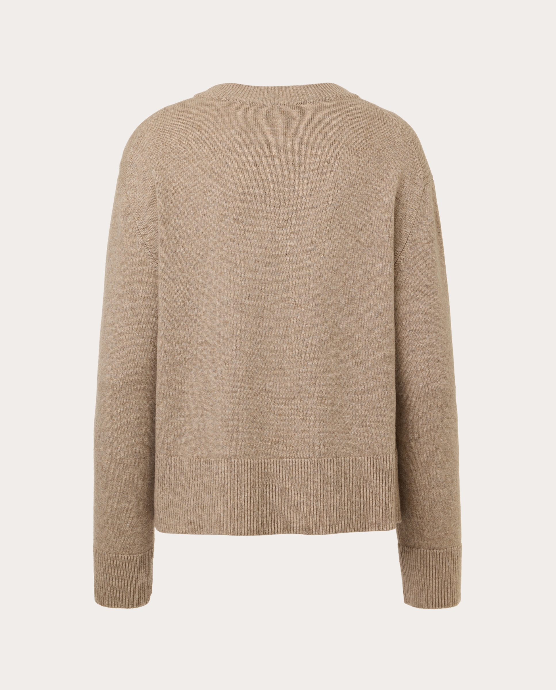 Camisola de Malha com Decote em Bico Natural-2