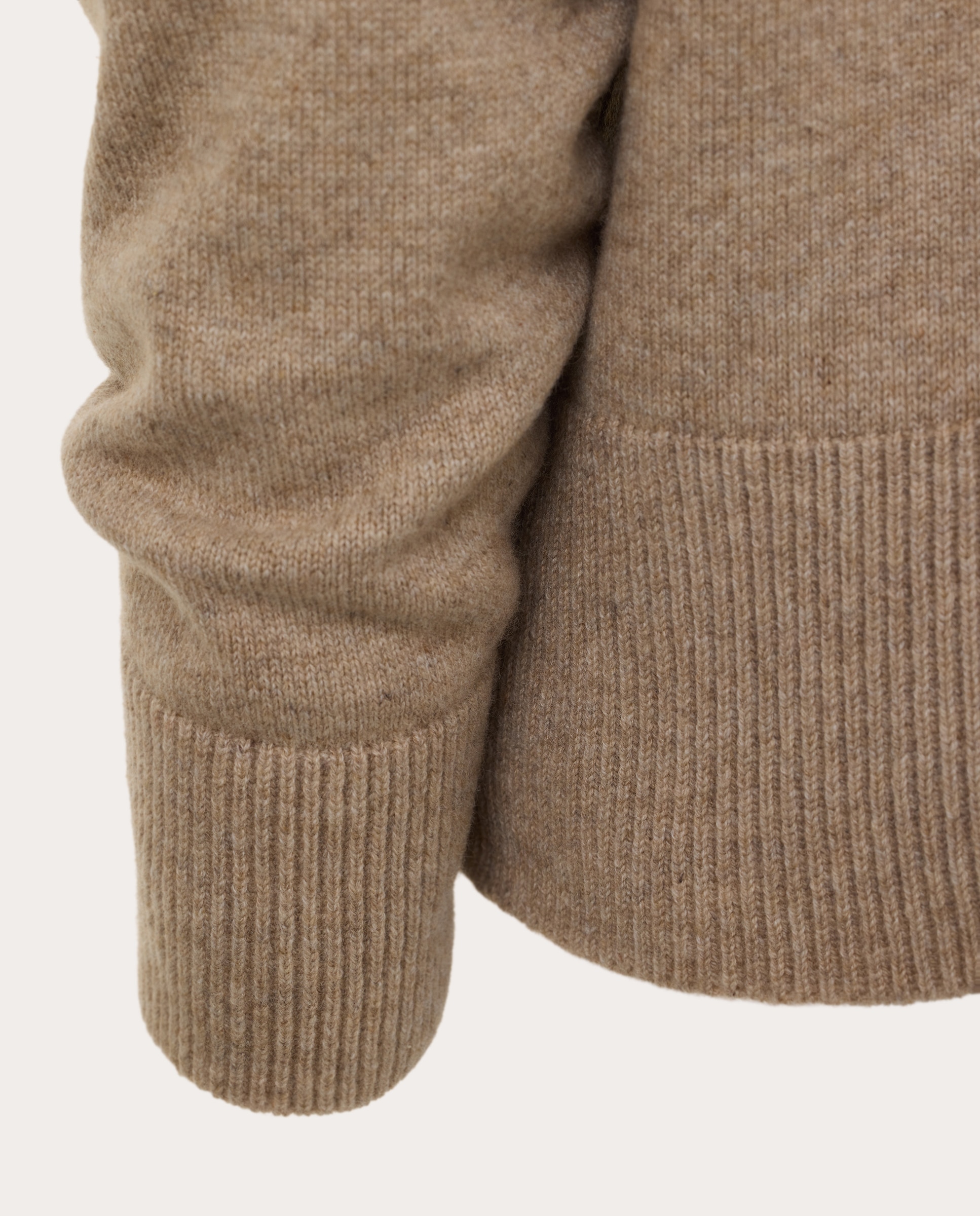 Camisola de Malha com Decote em Bico Natural-4
