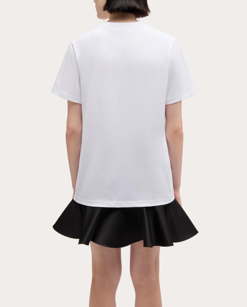 T-shirt de Algodão com Estampado Branco-4