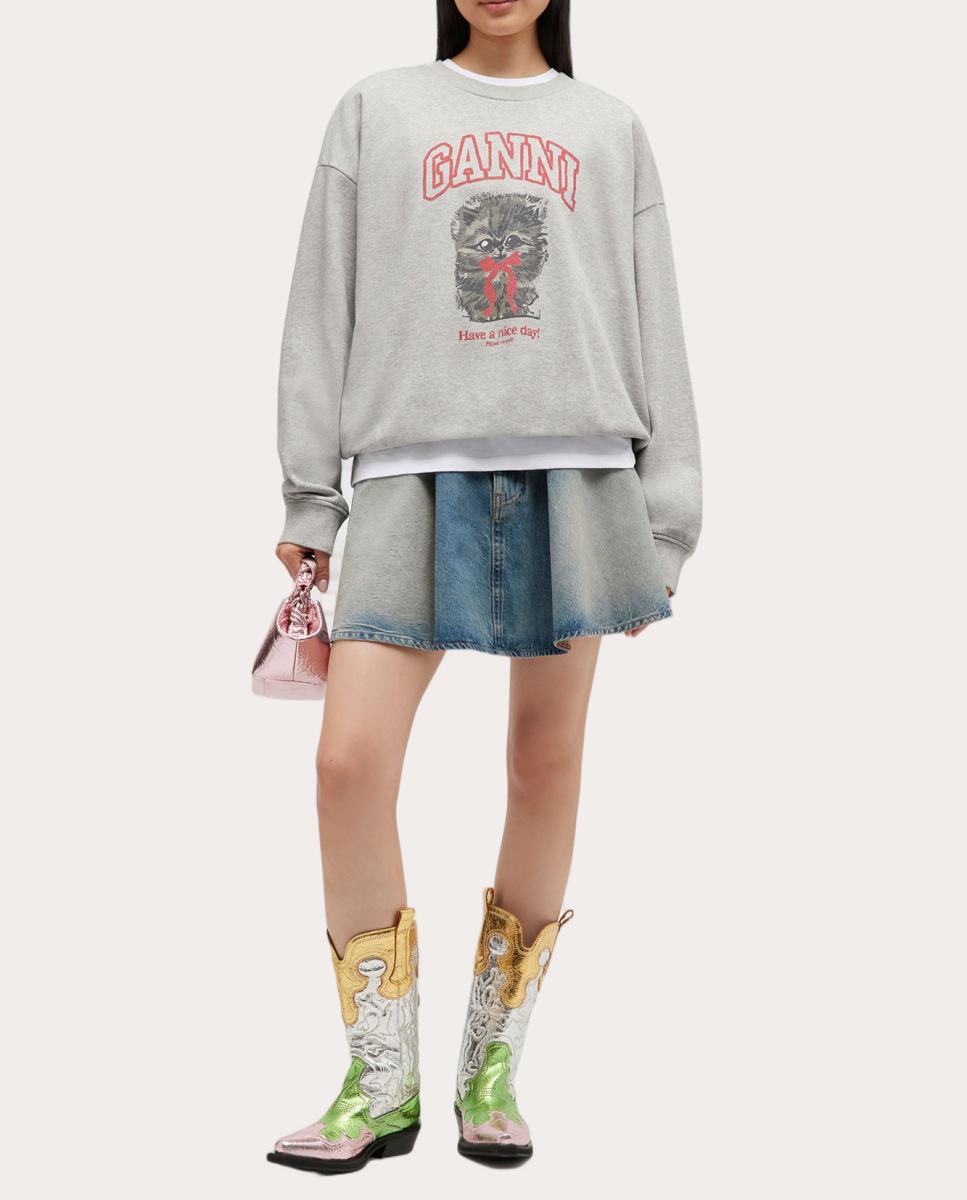 Sweatshirt de algodão Cinzento-3