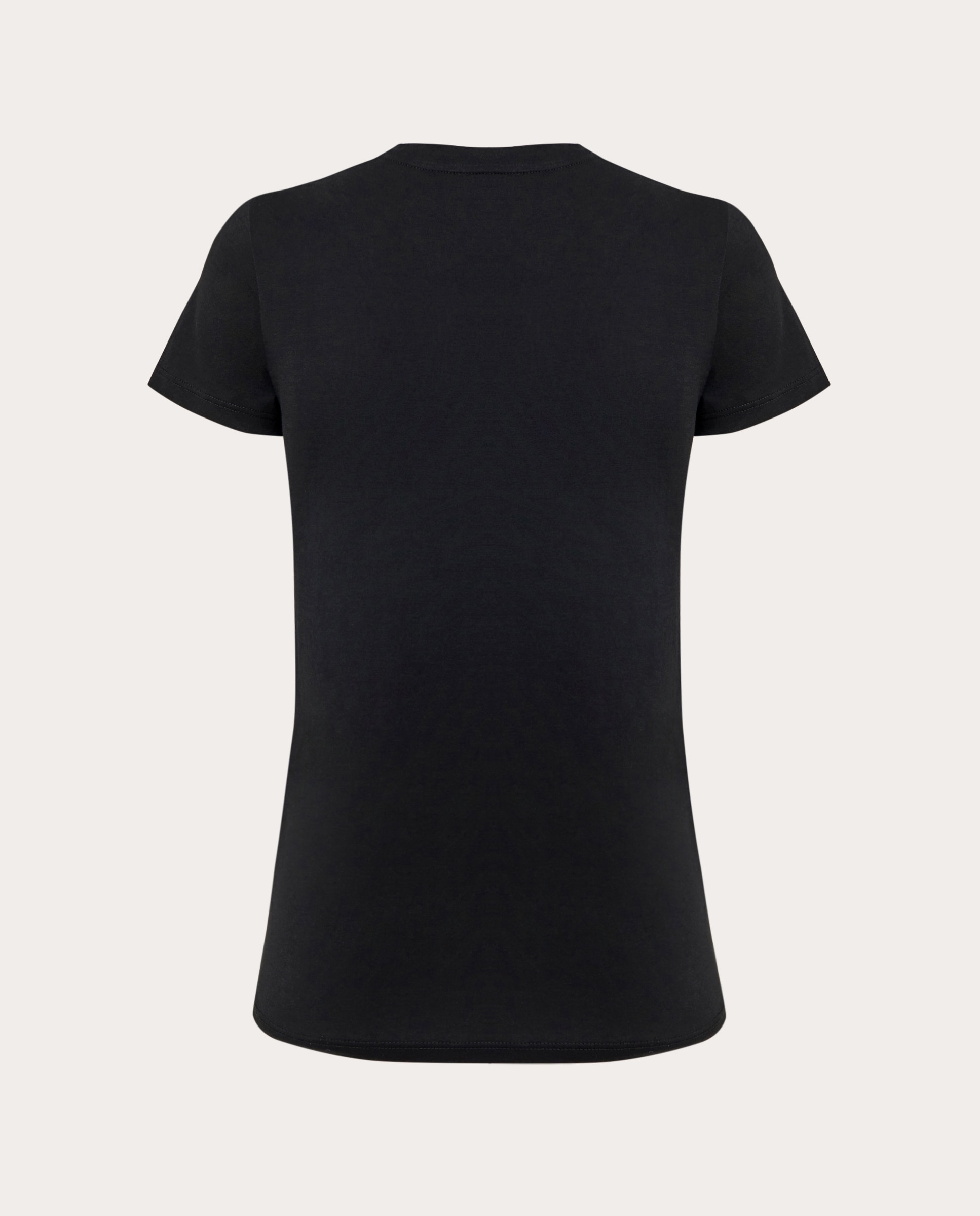 T-shirt de algodão Preto-2