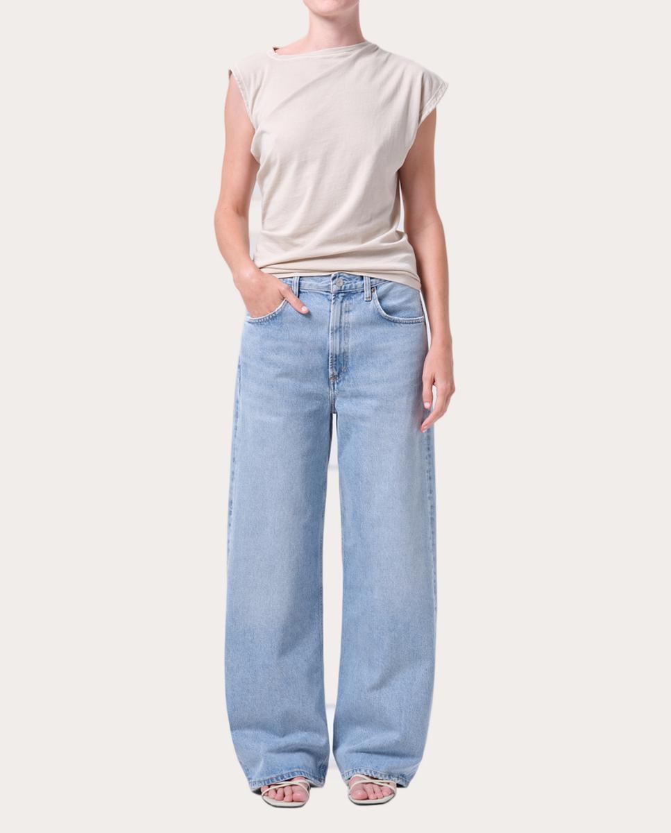 Jeans Fran Low Slung de Algodão Azul-claro-5