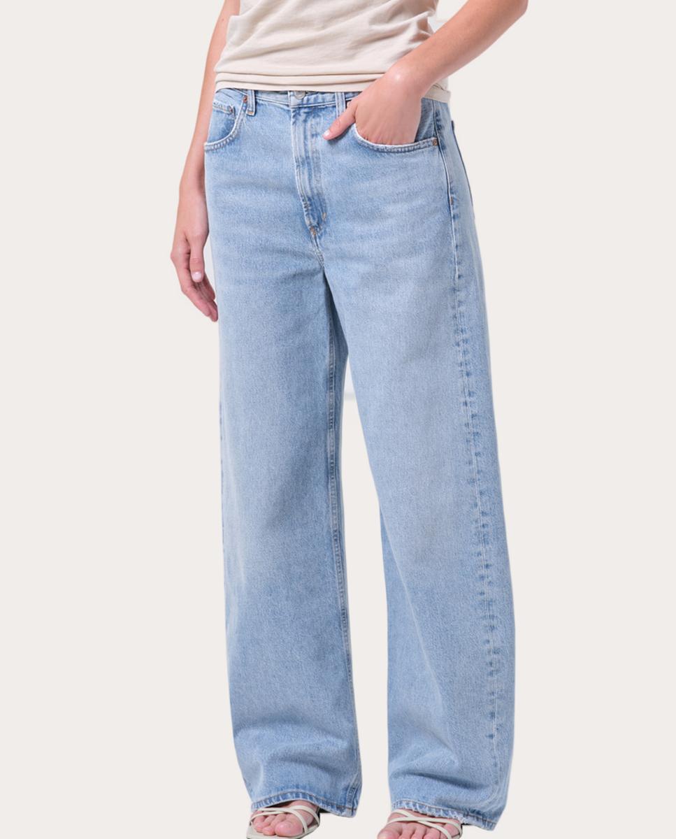 Jeans Fran Low Slung de Algodão Azul-claro-6