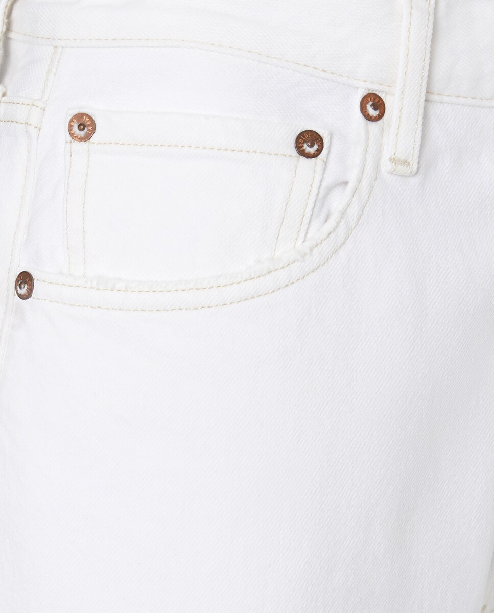 Pantalón vaquero Dame no cuff Blanco-3