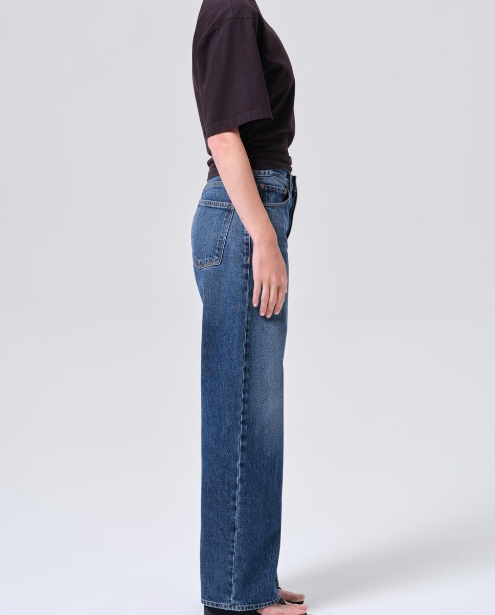 Jeans regular de algodão Azul-2