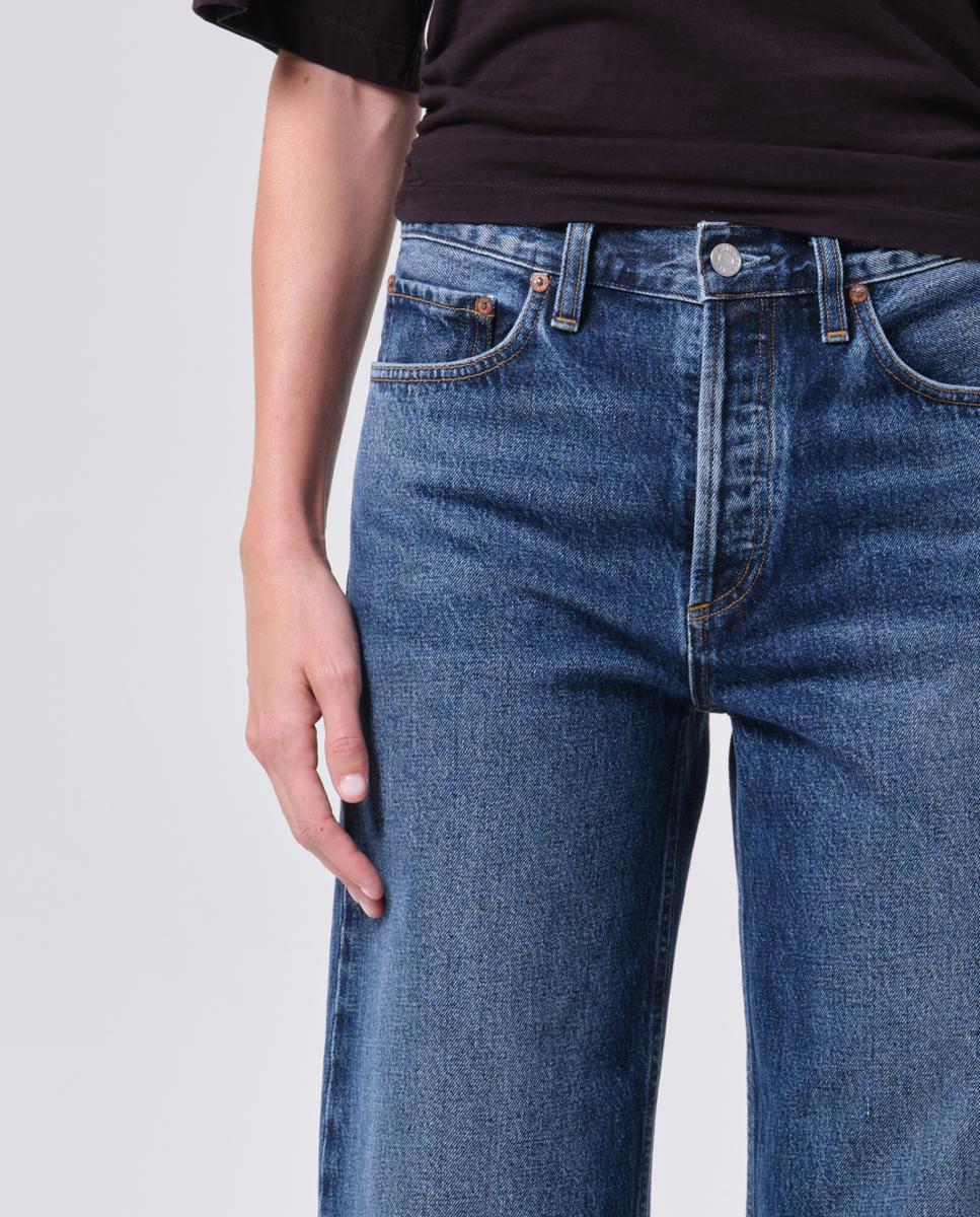 Jeans regular de algodão Azul-9