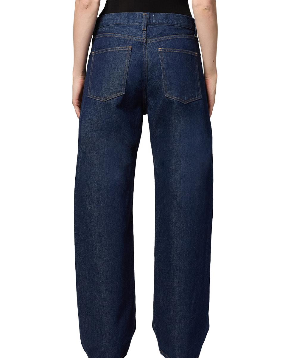 Jeans regular de algodão Azul-escuro-4